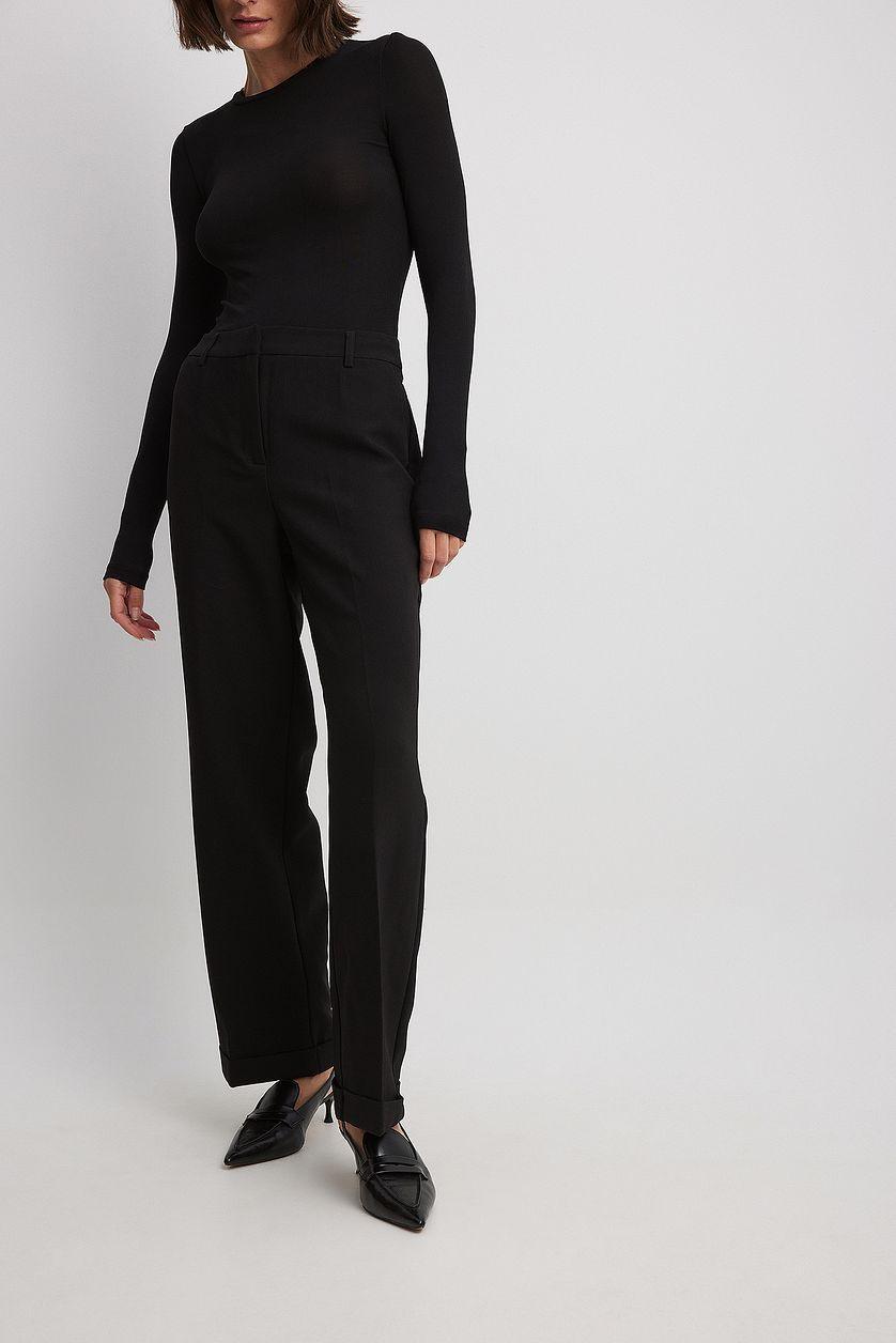 Tailored Mid Waist Suit Pants Product Image