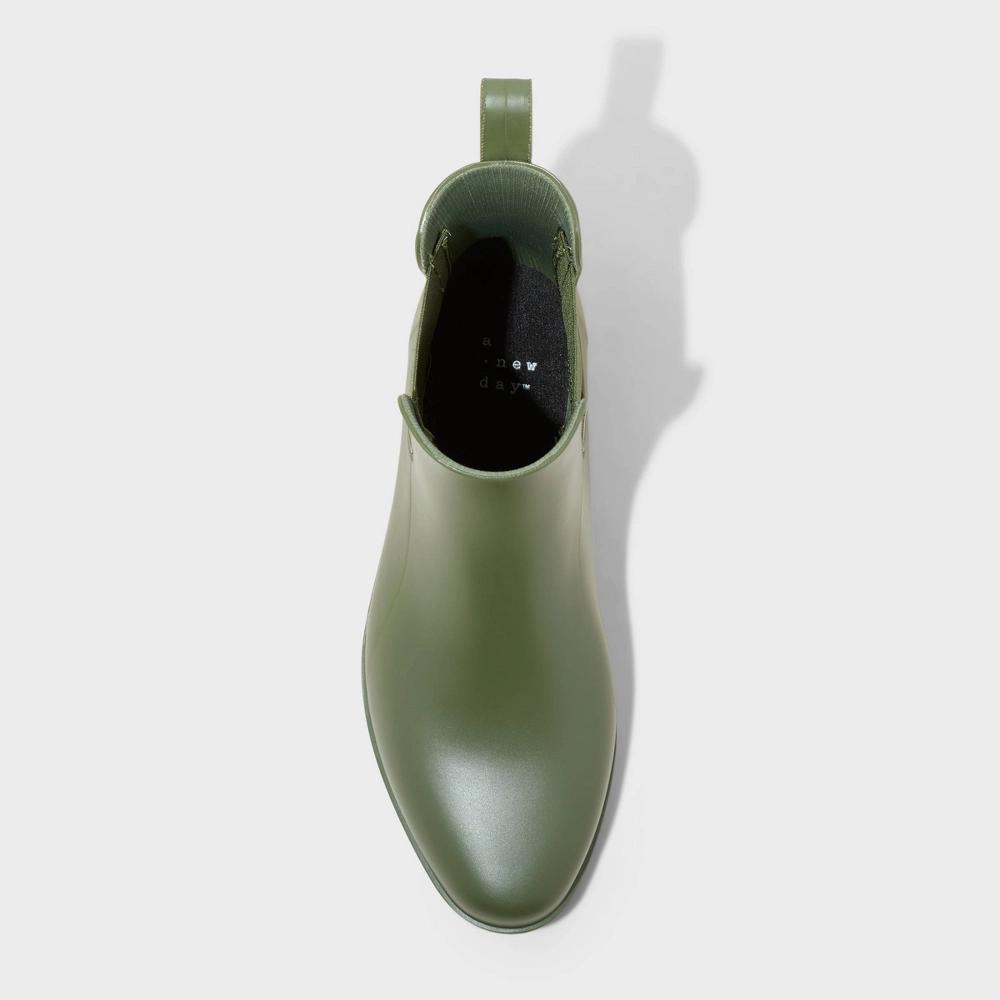 Women's Chelsea Short Rain Boots - A New Day™ 7: Waterproof Ankle Pull-On, Block Heel, Non-Marking Outsole Product Image