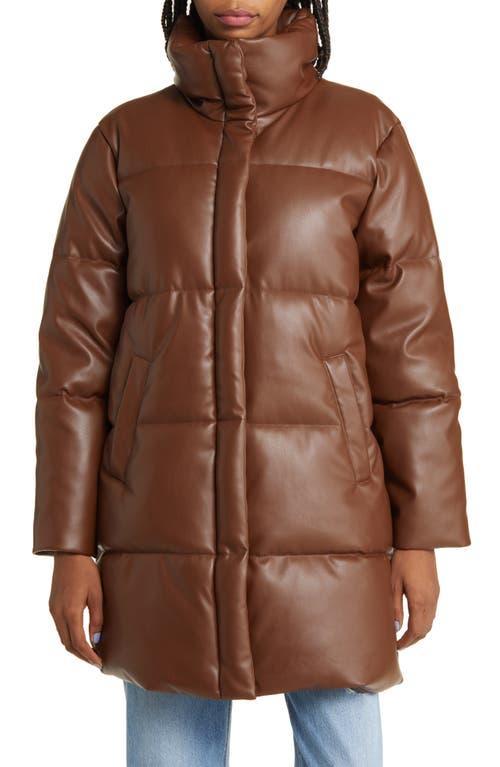 Womens Levis Faux Leather Mid-Length Puffer Jacket Product Image