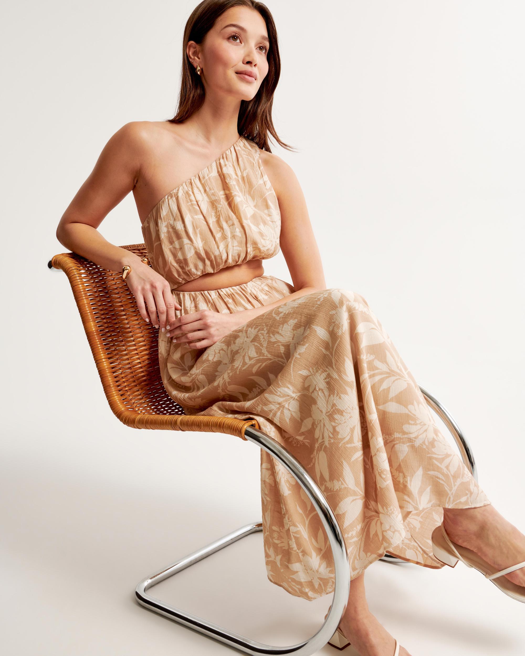 One-Shoulder Cutout Midi Dress Product Image