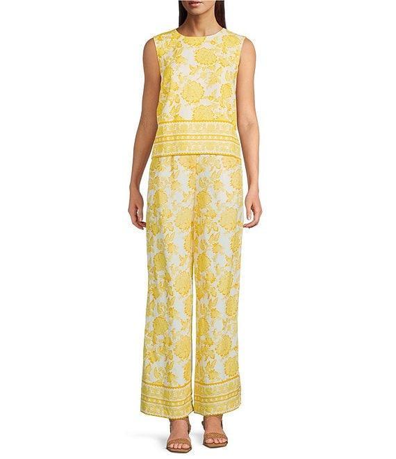 Alex Marie Remi Coordinating Floral Linen Sleeveless Blouse Product Image