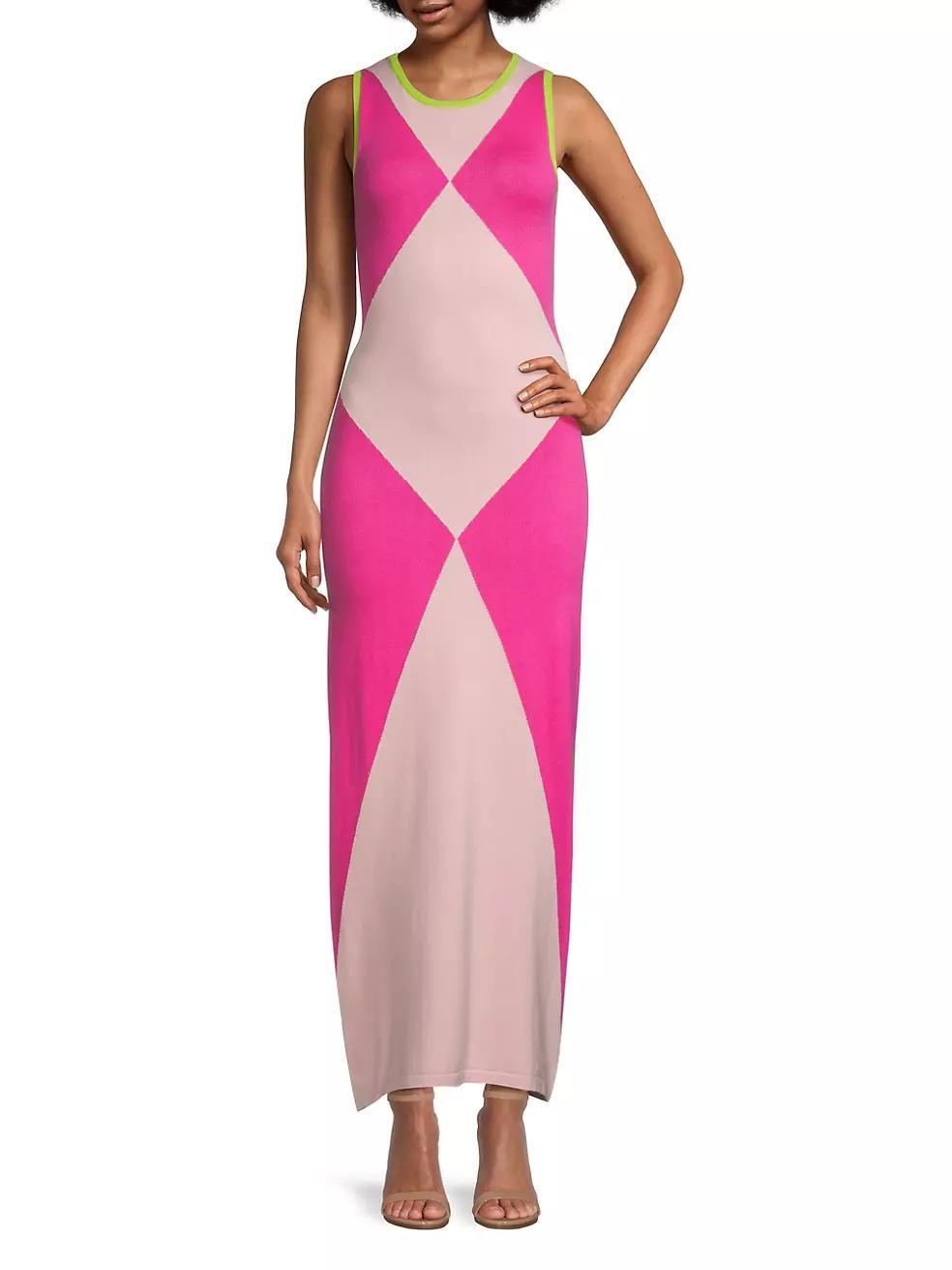 Colorblock Knit Maxi Dress Product Image