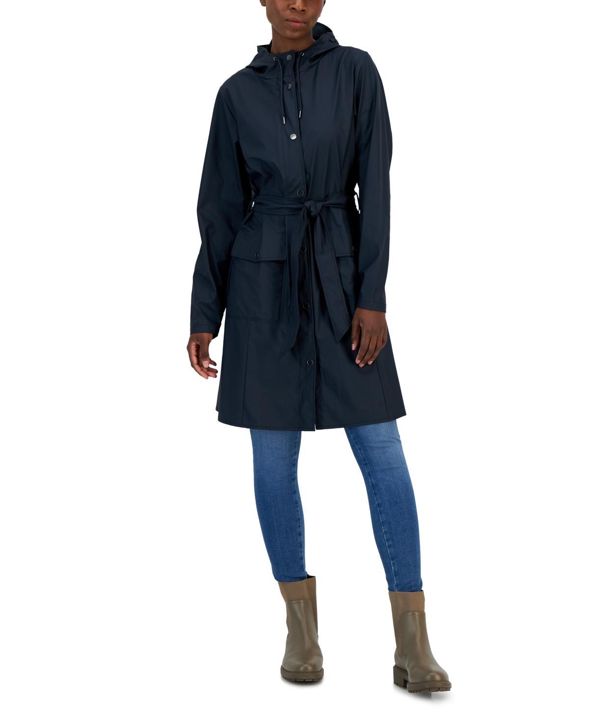 Curve Belted Trench Coat with Drawstring Hood Product Image