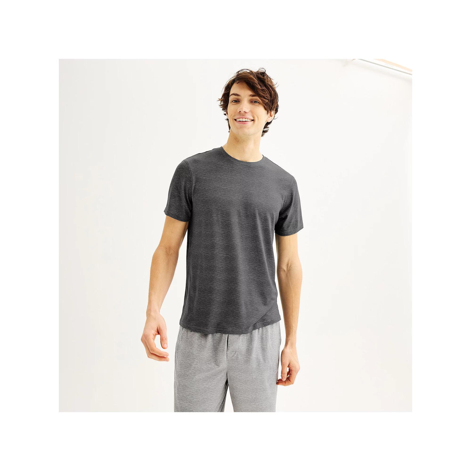 Men's Sonoma Goods For Life® Supersoft Crewneck Pajama Shirt, Size: Small, Medium Gray Space Dye Product Image