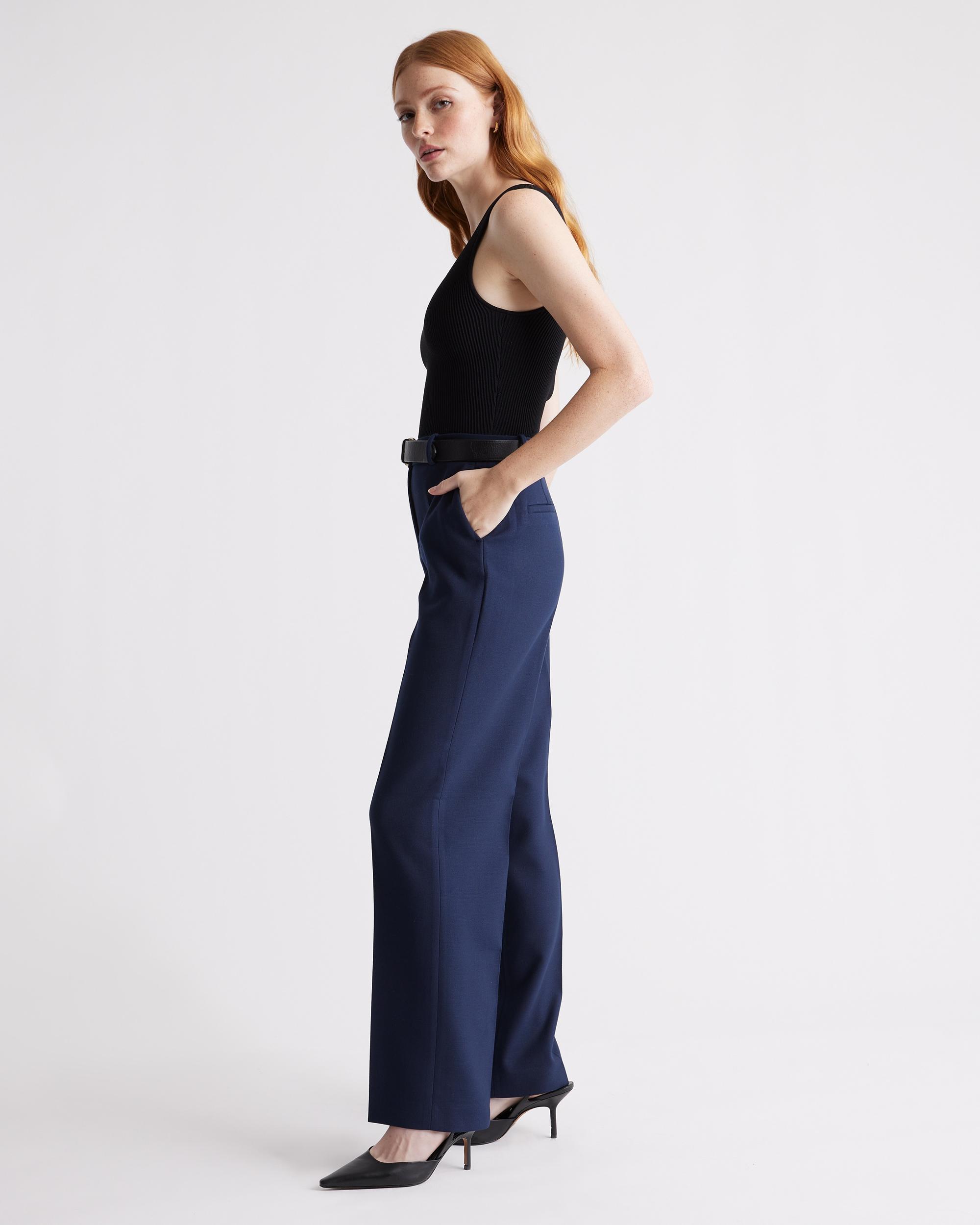 Quince | Women's Cropped One Shoulder Ribbed Knit Tank Top Recycled nylon/polyester/spandex Product Image