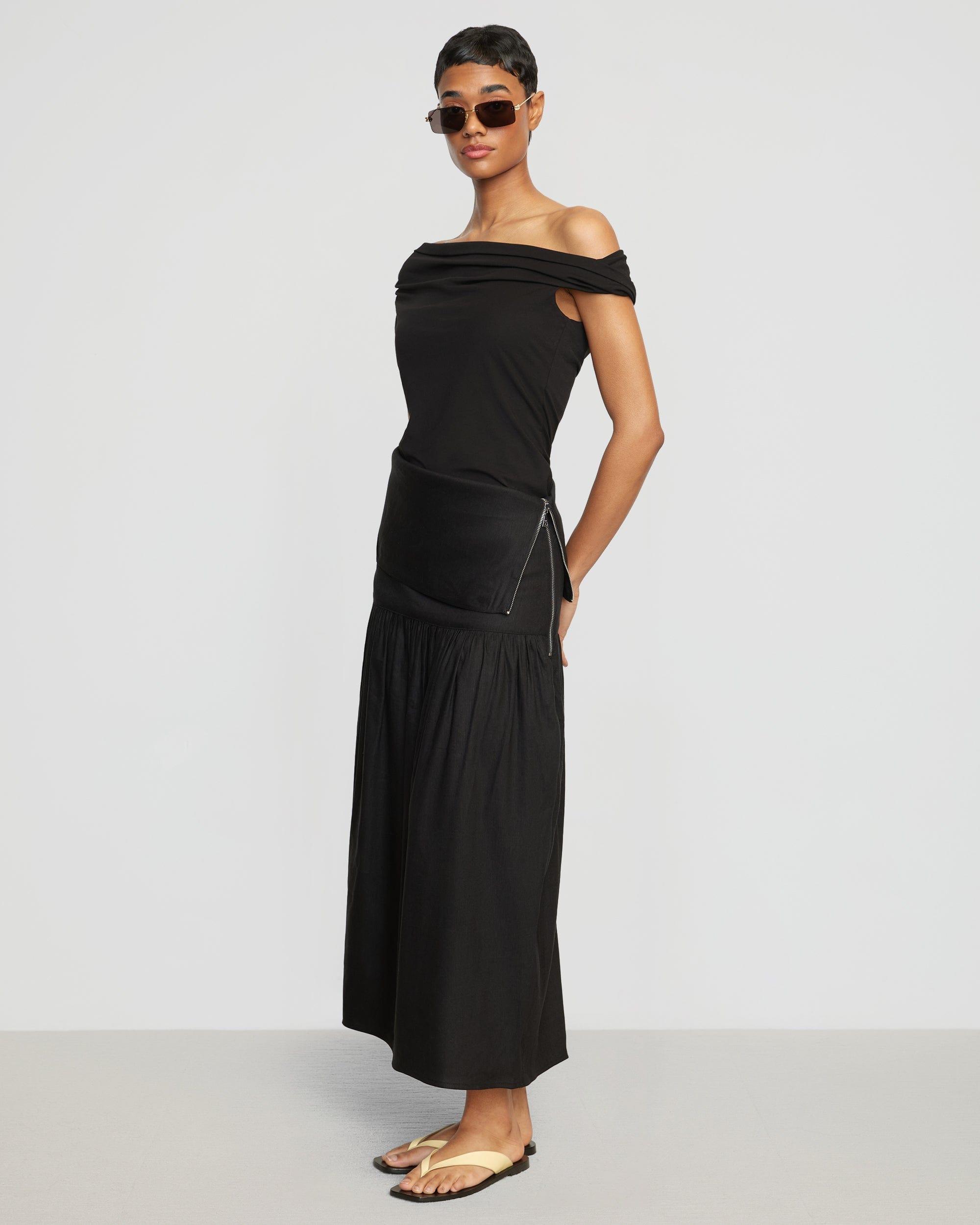 Mako Linen Foldover Zip-Waist Skirt Product Image