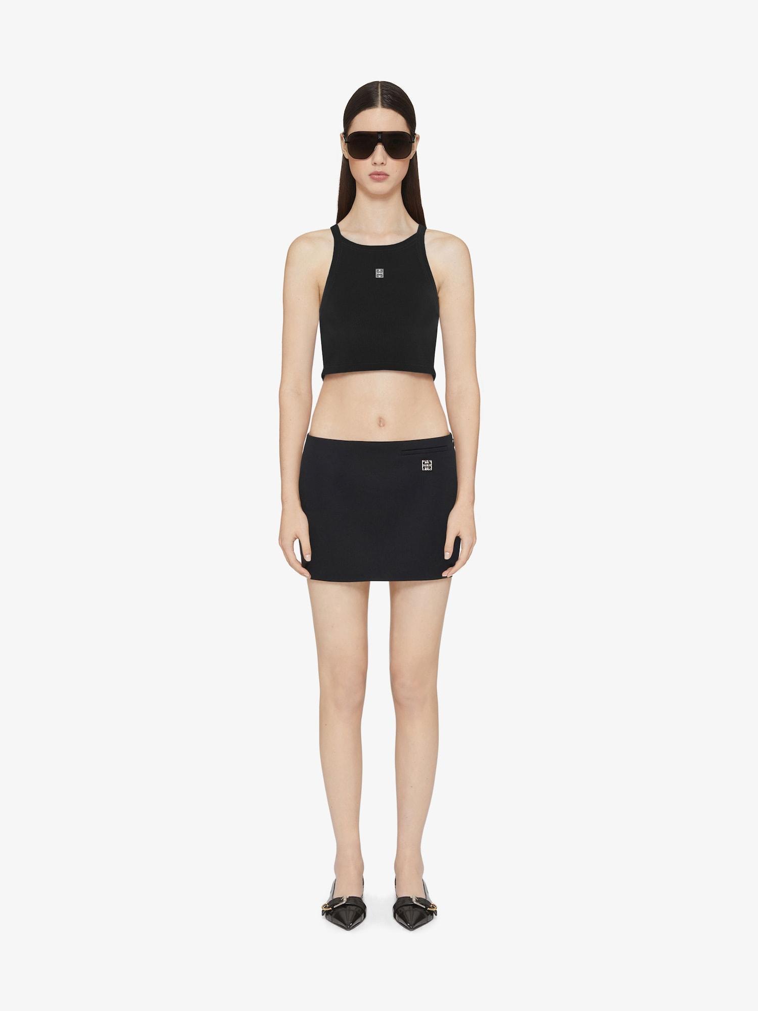 Cropped tank top in cotton with 4G detail Product Image