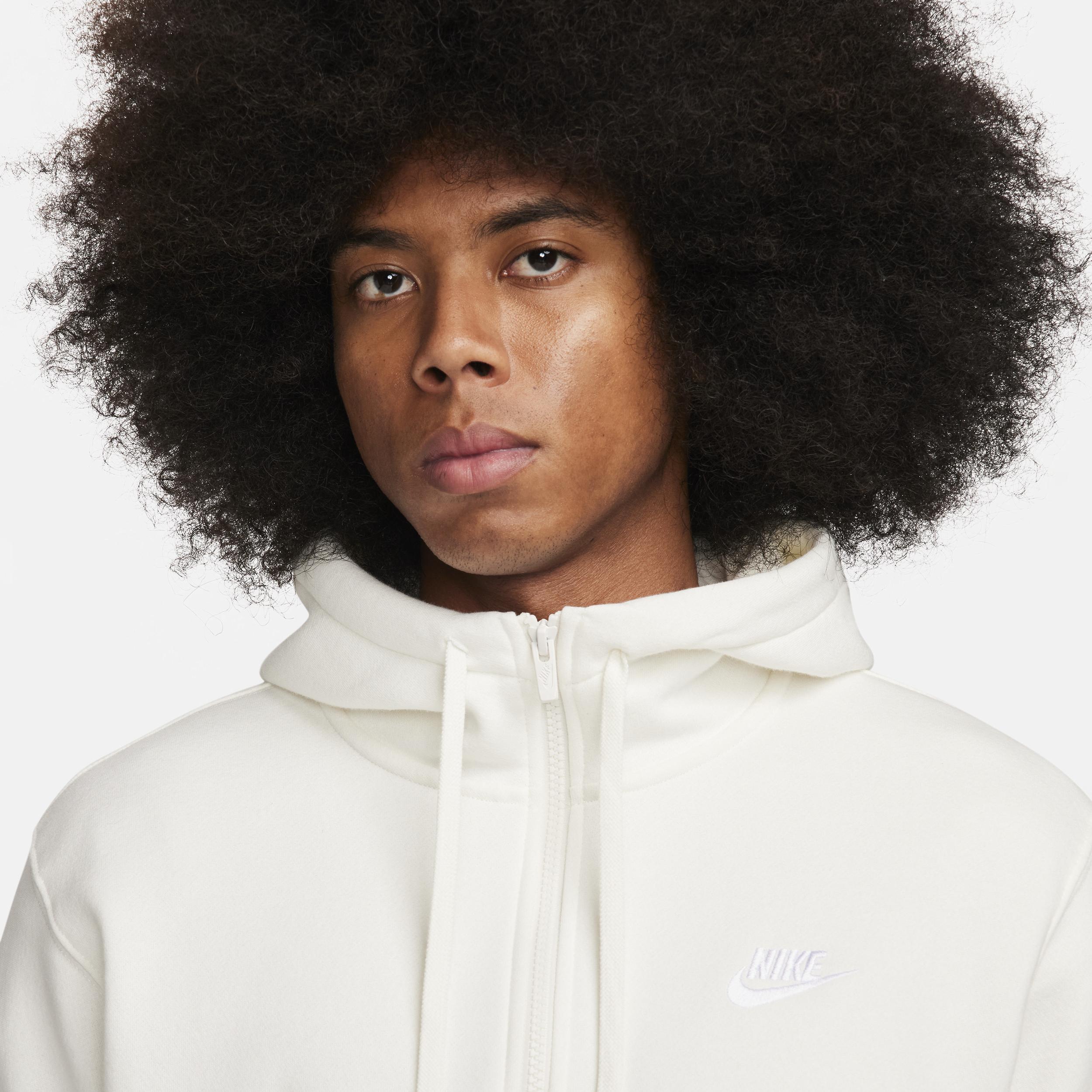 Mens Nike Sportswear Club Fleece Full-Zip Hoodie Black Navy White Product Image