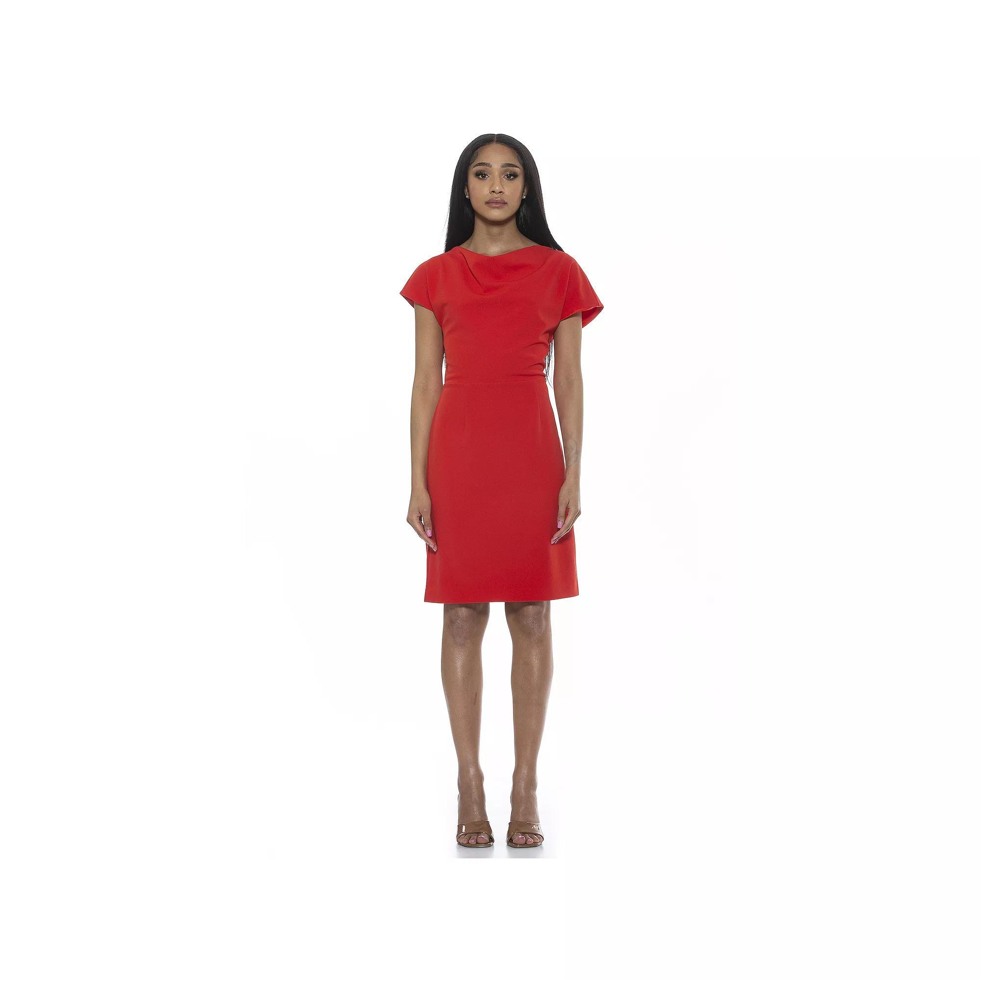 Women's ALEXIA ADMOR Draped Bodice Sheath Dress, Size: XS, Pink Product Image