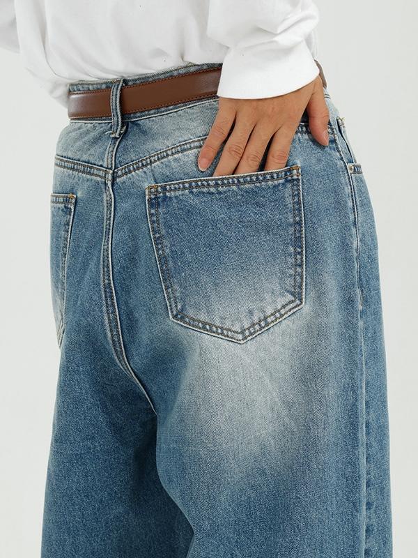 Men's Grind White Design Loose Jean Product Image