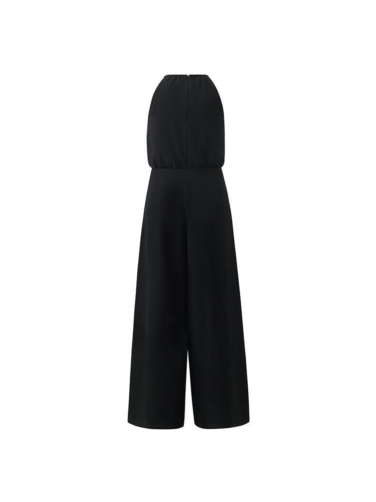 Halter Camisole Gathered Waist Jumpsuit Product Image