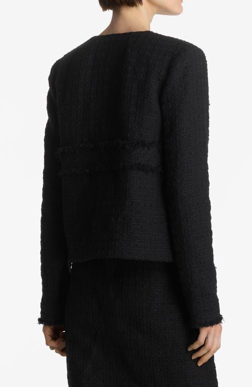 ST JOHN Embellished Tweed Jacket In Black Product Image