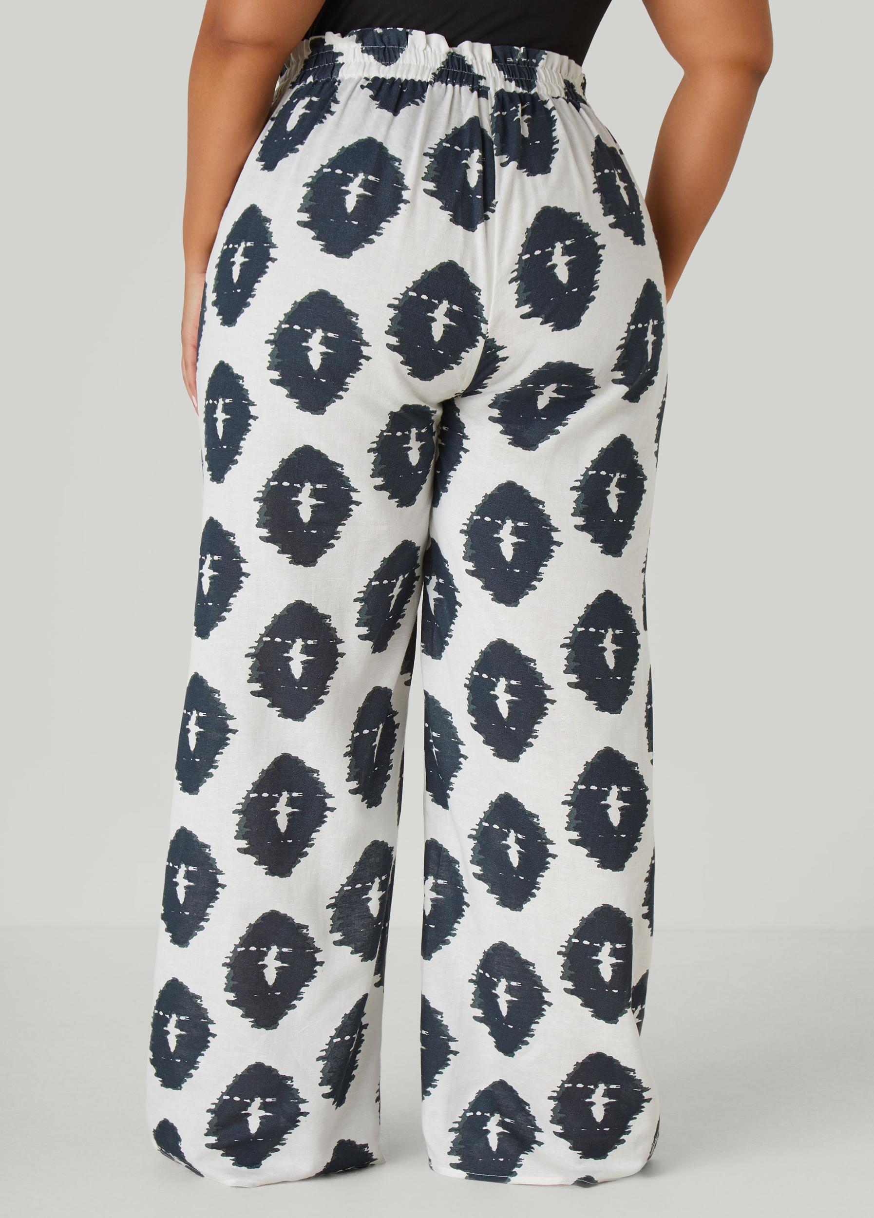 Ikat Print Wide Leg Pants Product Image