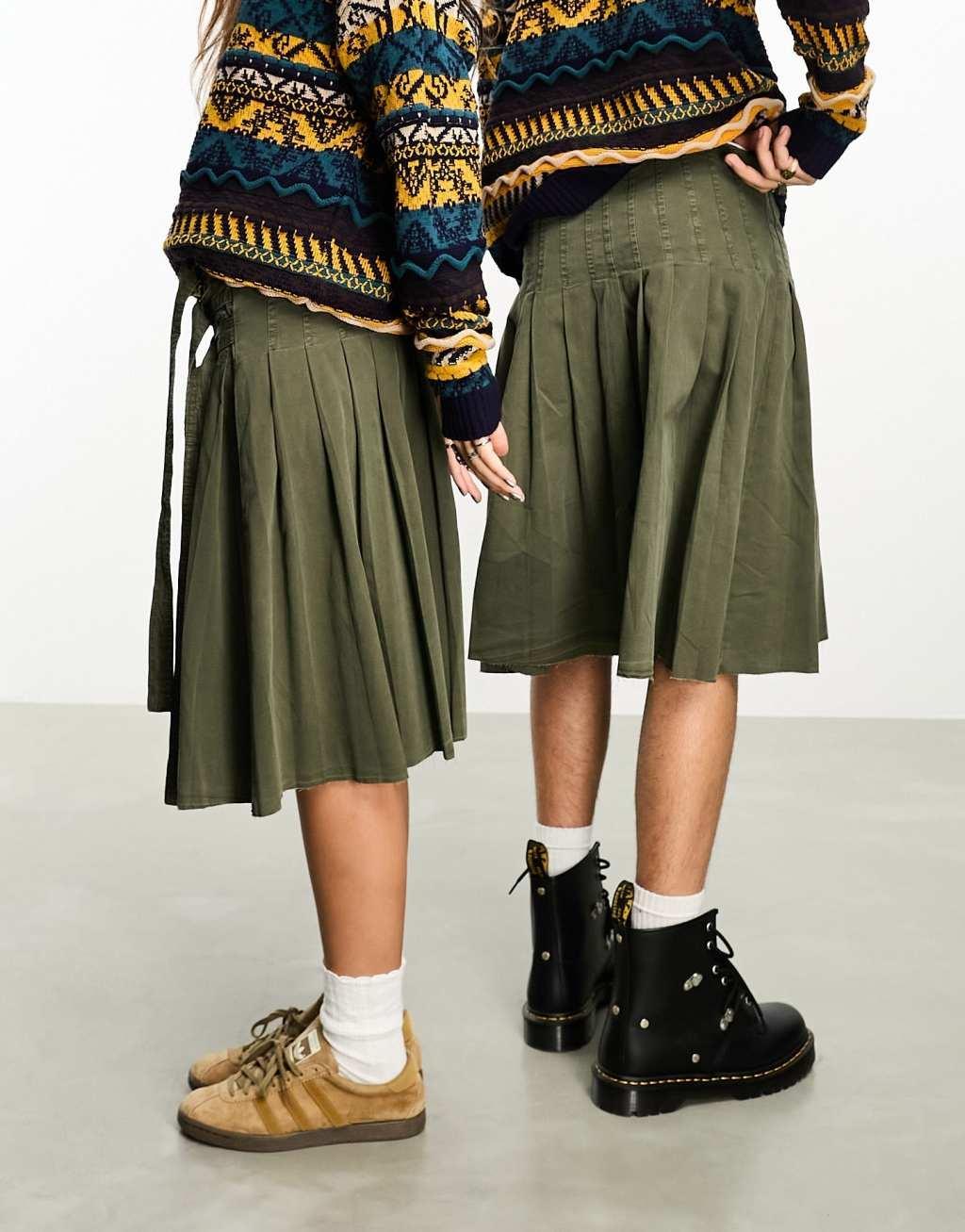 Reclaimed Vintage genderless grunge midi kilt Product Image