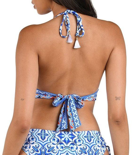 La Blanca Alboran Sea Banded Plunge V-Neck Halter Swim Top Product Image