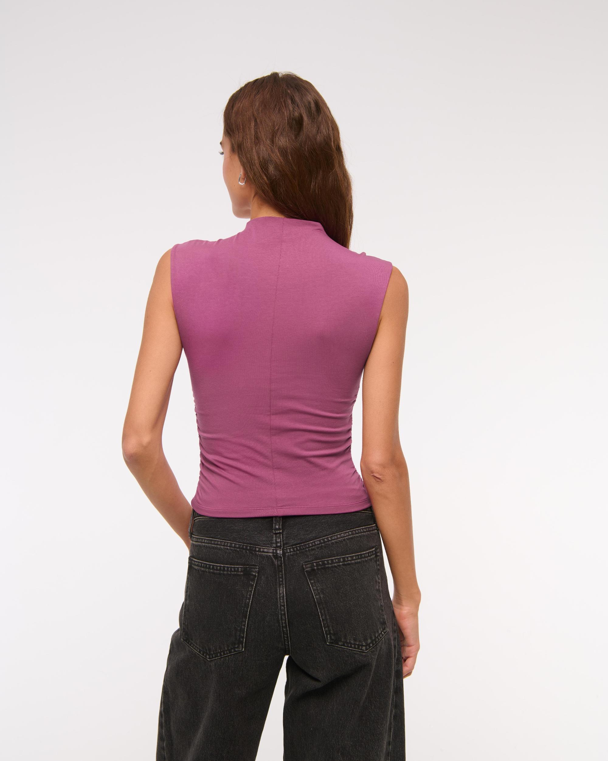 Long-Sleeve Grown-On Mockneck Top Product Image