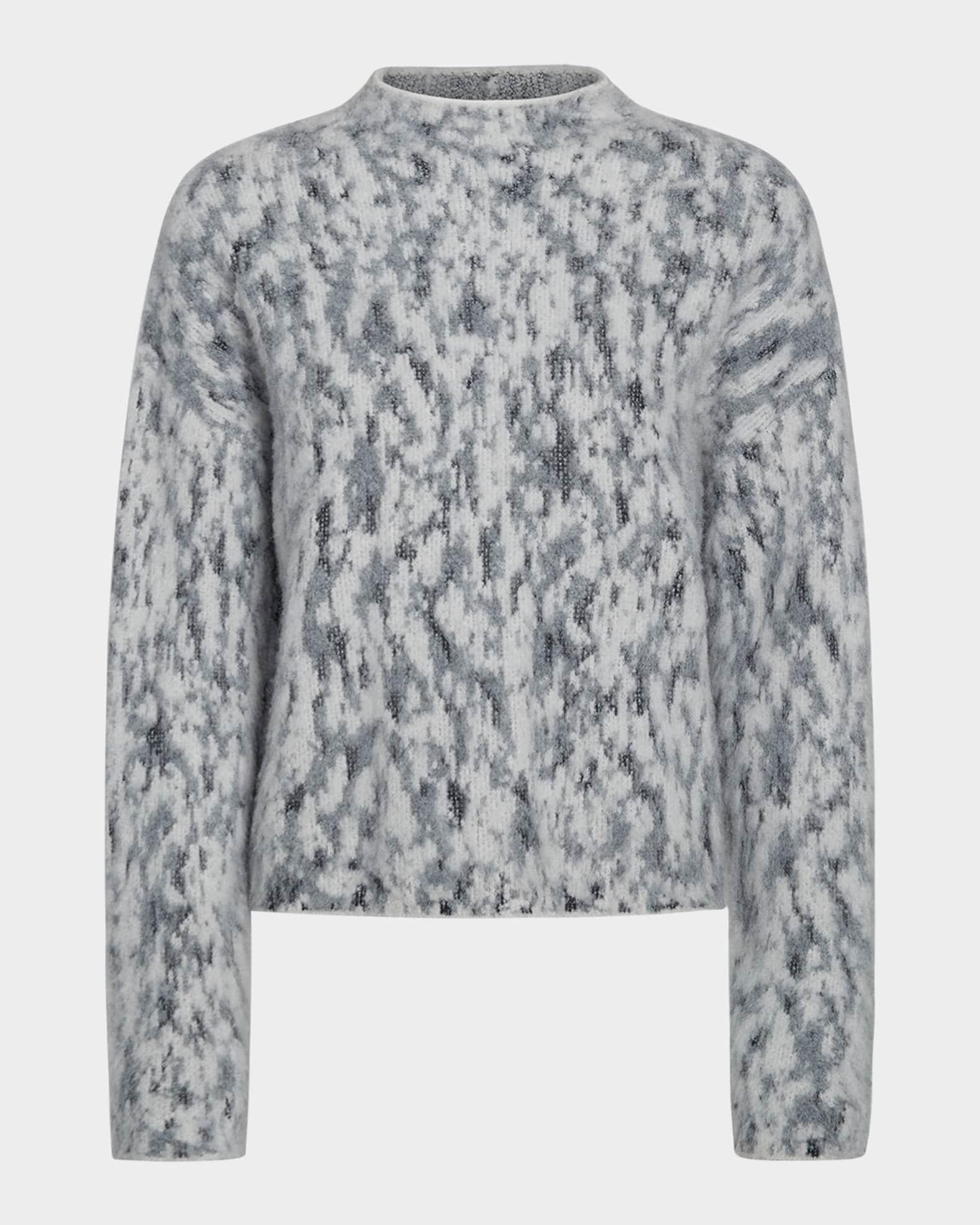 Abstract Jacquard Mock-Neck Sweater Product Image