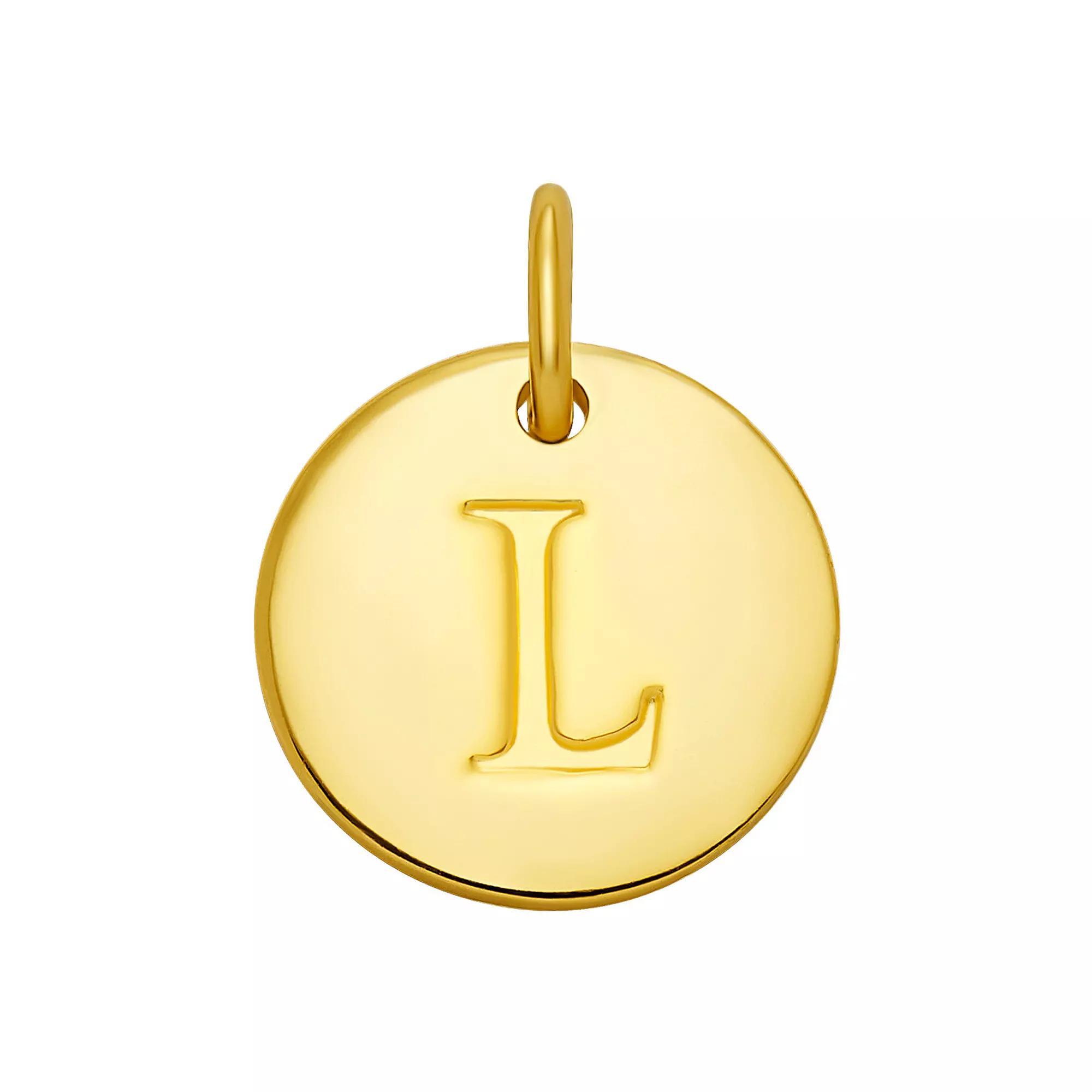 PRIMROSE 18k Gold Over Sterling Silver Letter Disc Charm, Women's, Gold Over Sterling B Product Image
