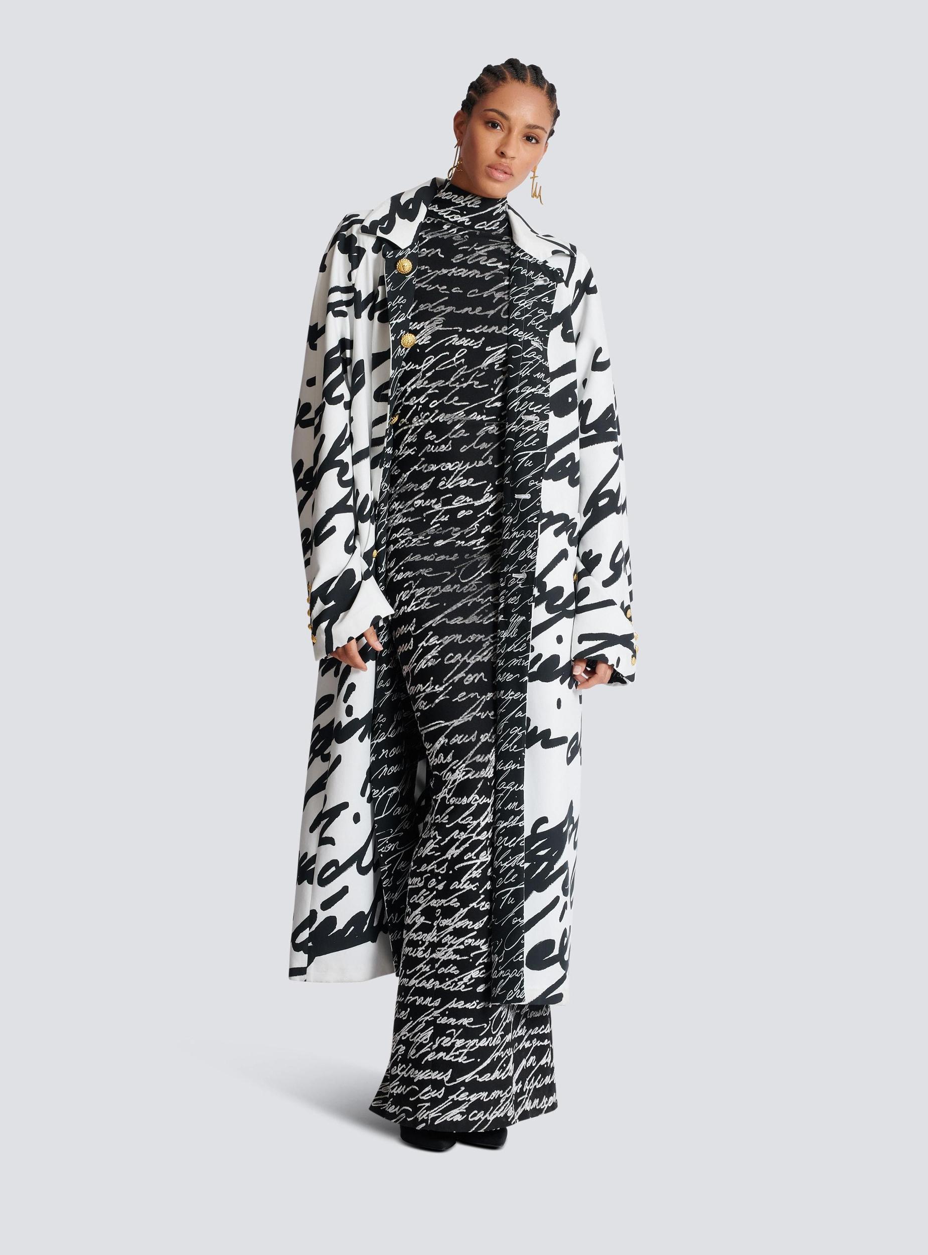 Long reversible coat with "Love Letter" print Product Image