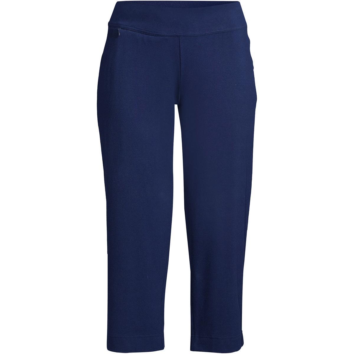 Women's Lands' End Starfish Straight-Leg Pull-On Crop Pants, Size: Large Tall, Evening Blue Product Image