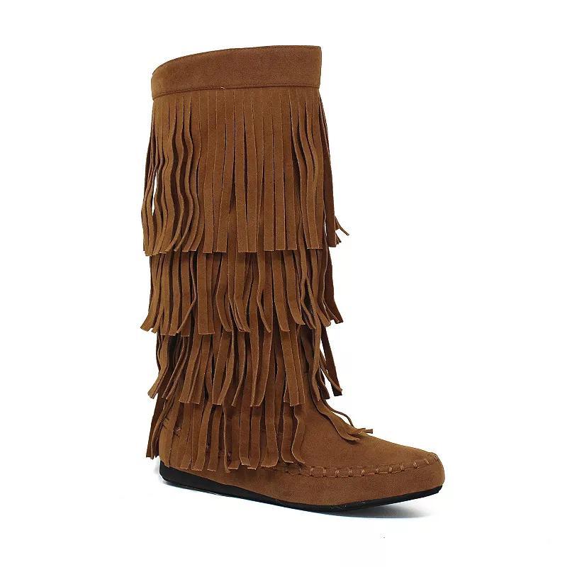 Yoki Mudd 55 Women's Tall Fringe Boots, Size: 9, Black Product Image