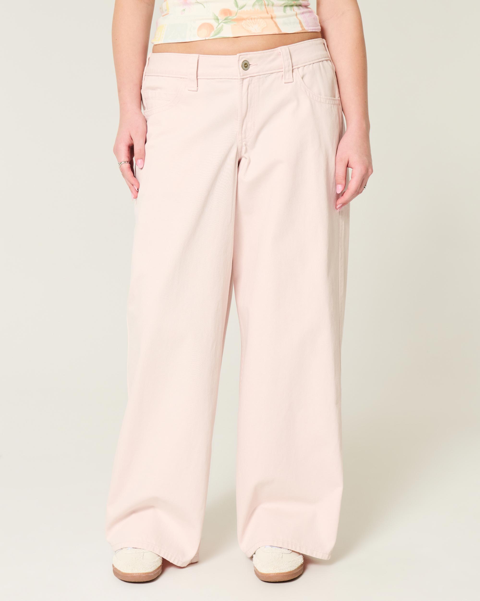 Low-Rise Pink Super Baggy Jeans Product Image