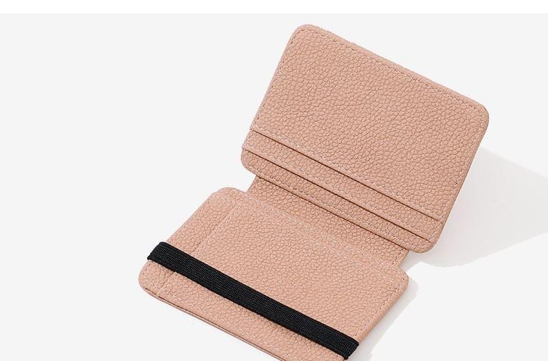 Plain Faux Leather Card Holder Product Image