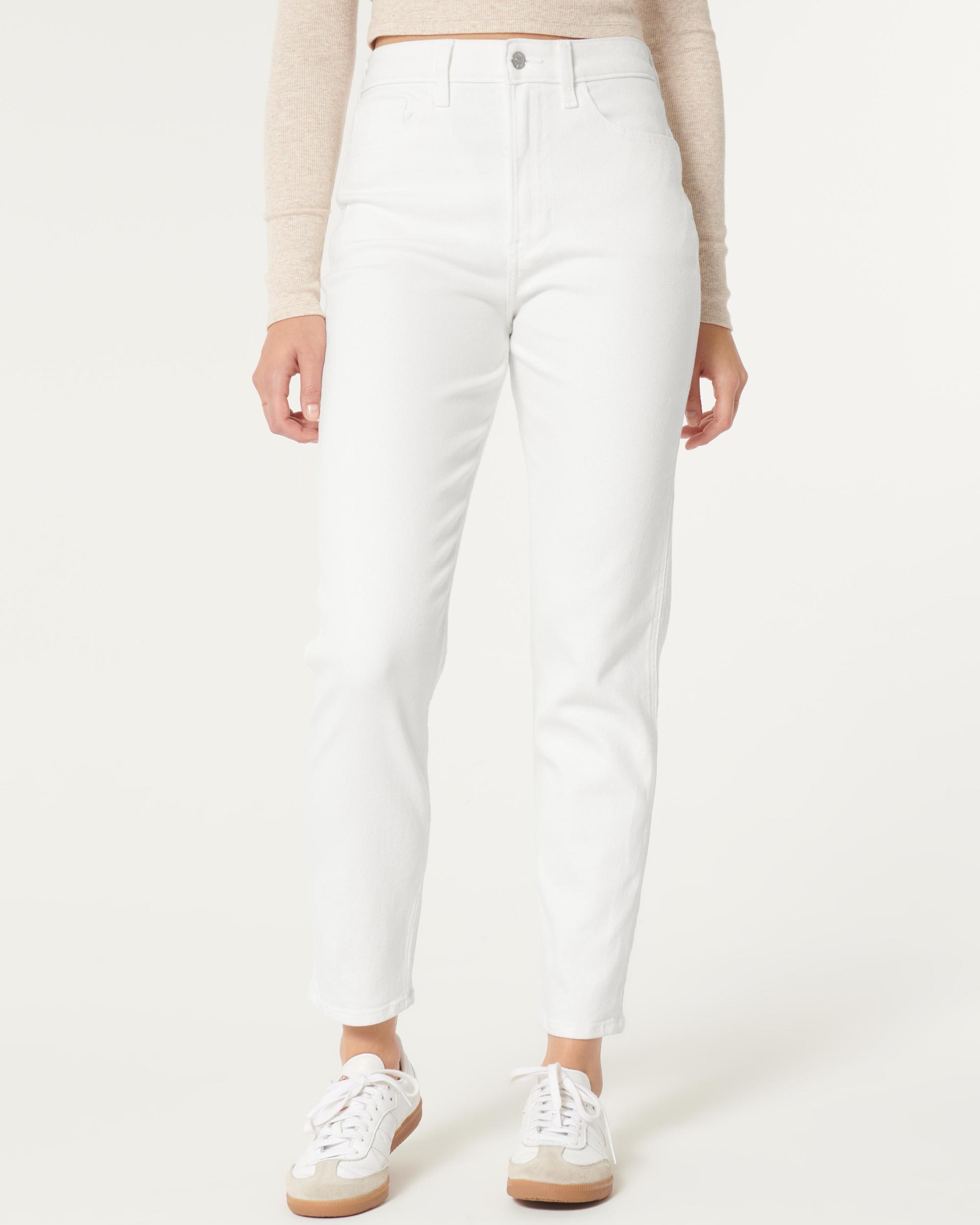 Ultra High-Rise White Mom Jeans Product Image