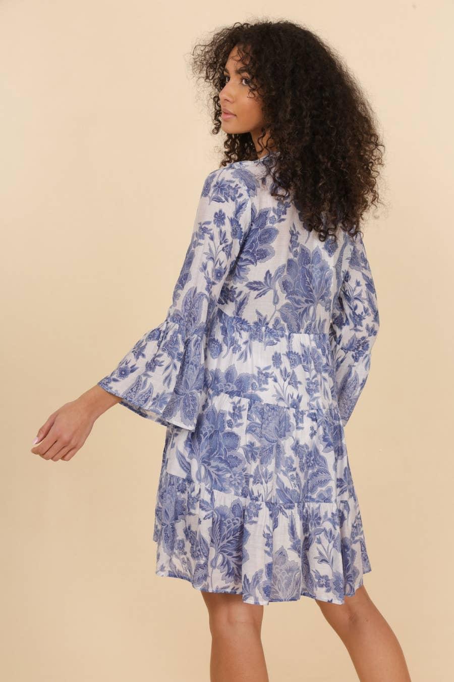 Saint-Tropez Silk Dress- Indigo Blue Product Image