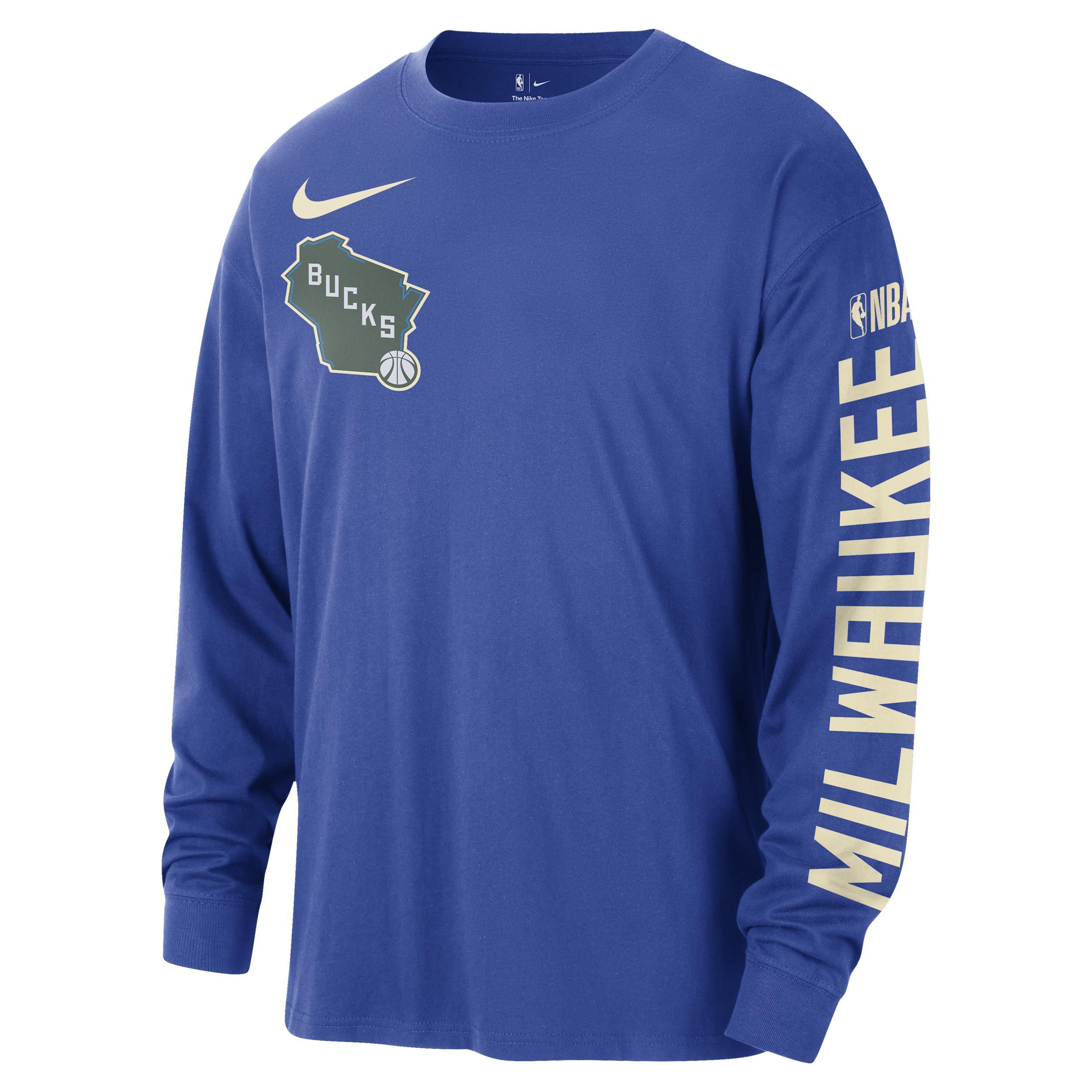 Milwaukee Bucks Courtside City Edition Nike Men's NBA Max90 Long-Sleeve T-Shirt Product Image