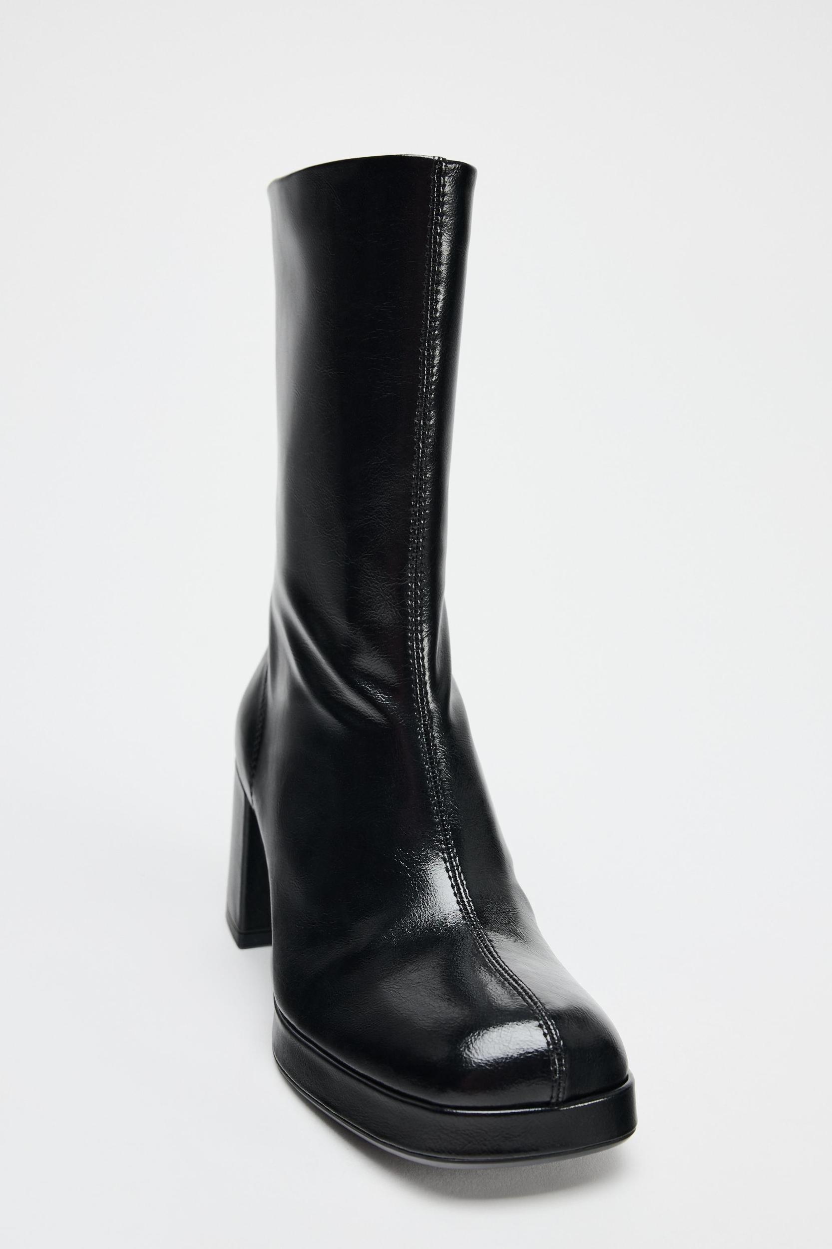 PLATFORM HEELED ANKLE BOOTS Product Image