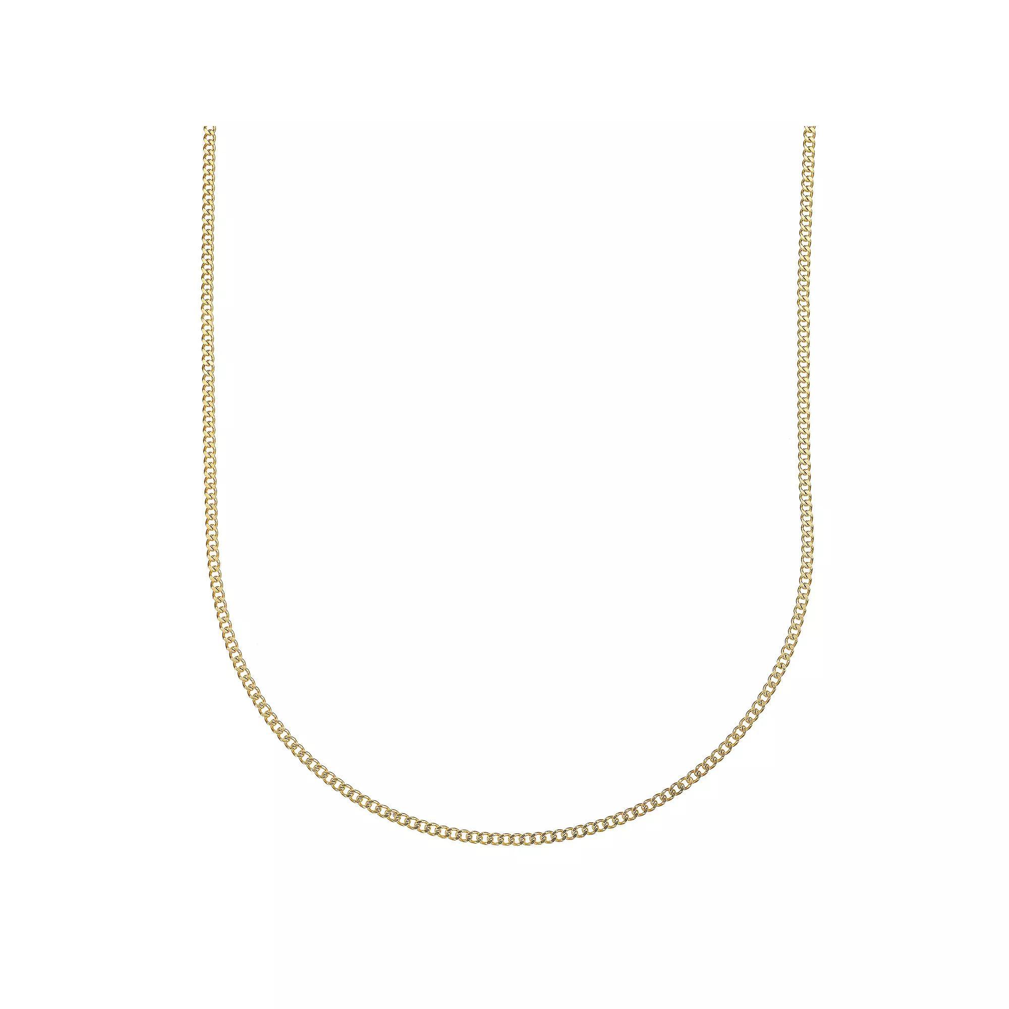 Men's LYNX Stainless Steel 2 mm Curb Chain Necklace, Size: 18" Product Image