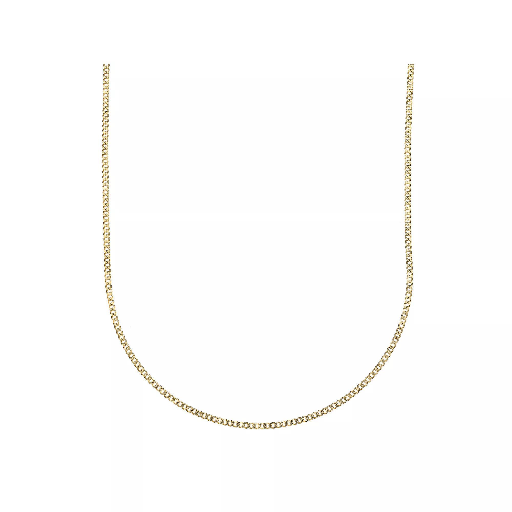 Men's LYNX Stainless Steel 2 mm Curb Chain Necklace, Size: 18" Product Image