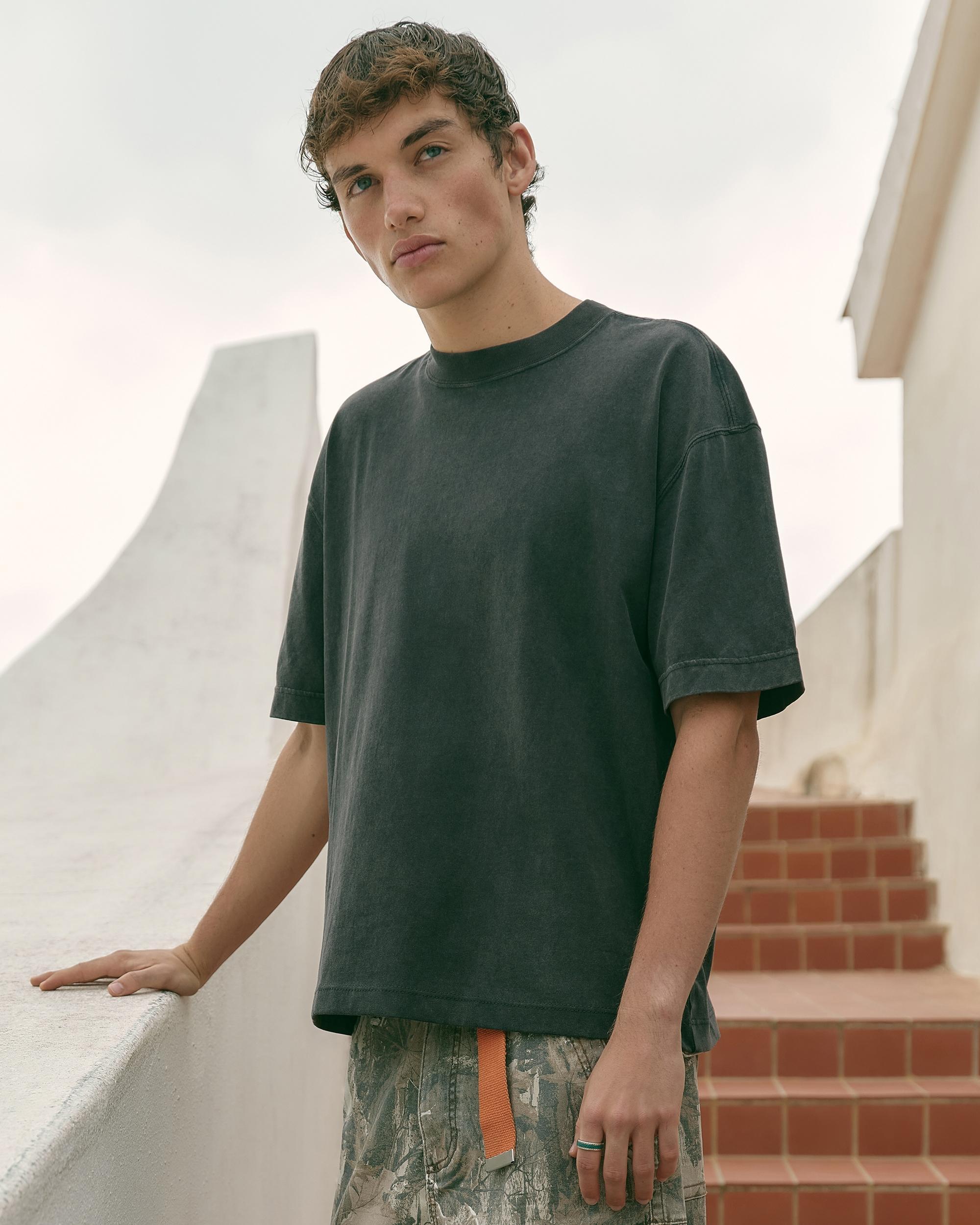 Boxy Heavyweight Washed Crew T-Shirt Product Image
