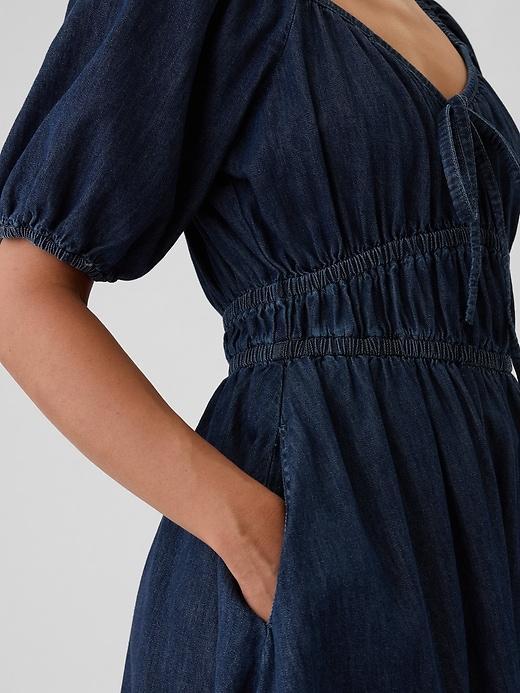 Smocked Denim Mini Dress Product Image