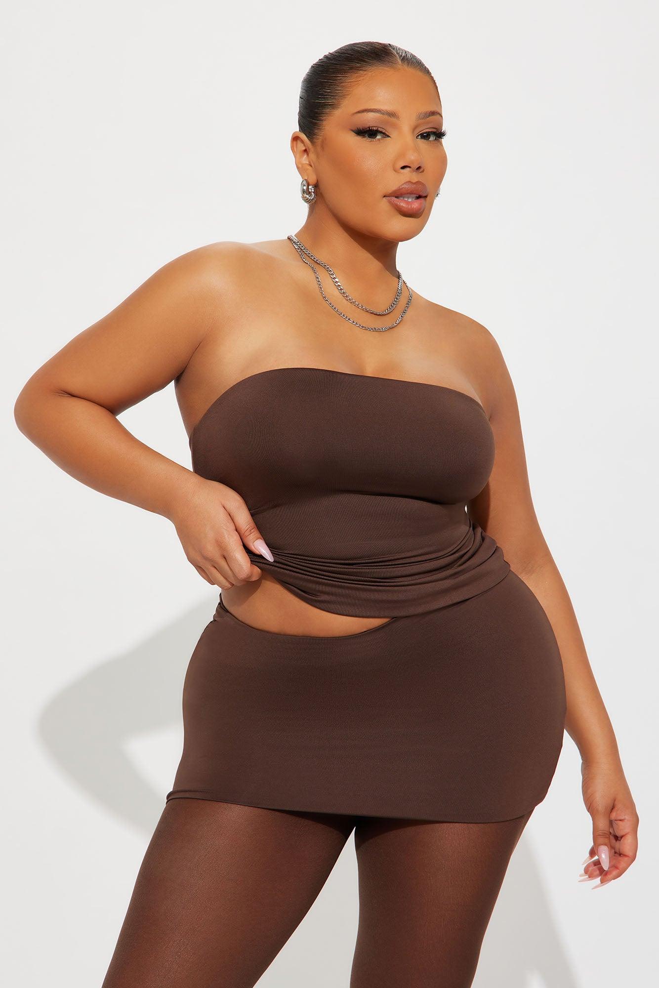 Contour Double Lined Tube Top - Chocolate Product Image