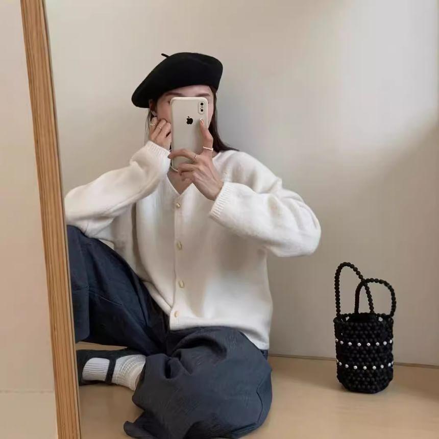 V-Neck Toggle Cardigan Product Image
