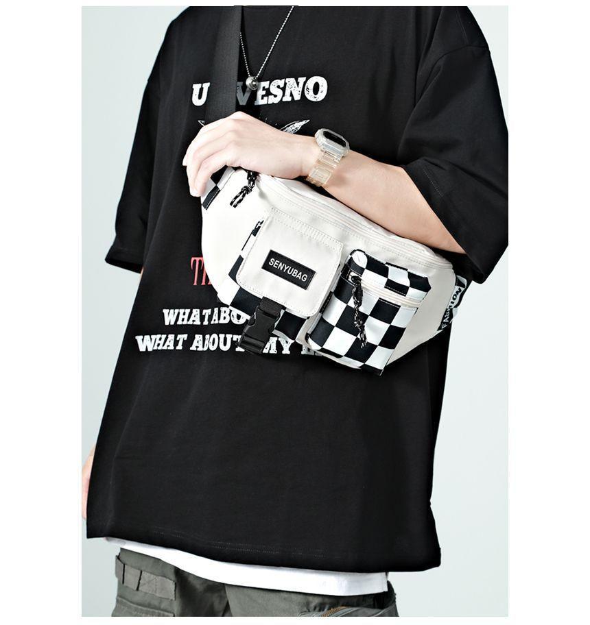 Checker Print Panel Belt Bag Product Image