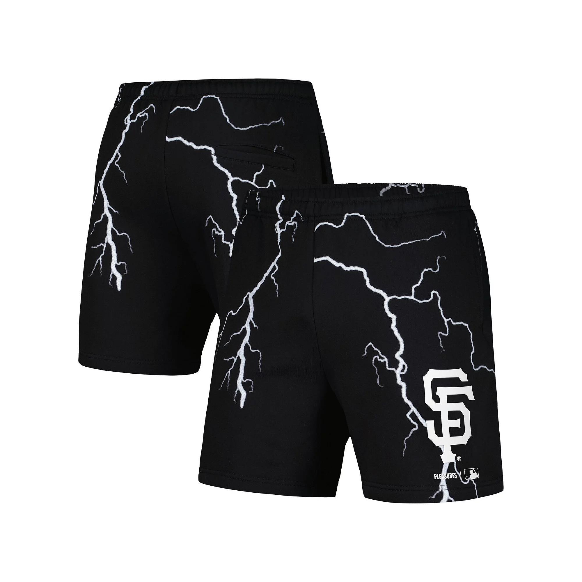 Men's PLEASURES  Black San Francisco Giants Lightning Shorts, Size: Large Product Image