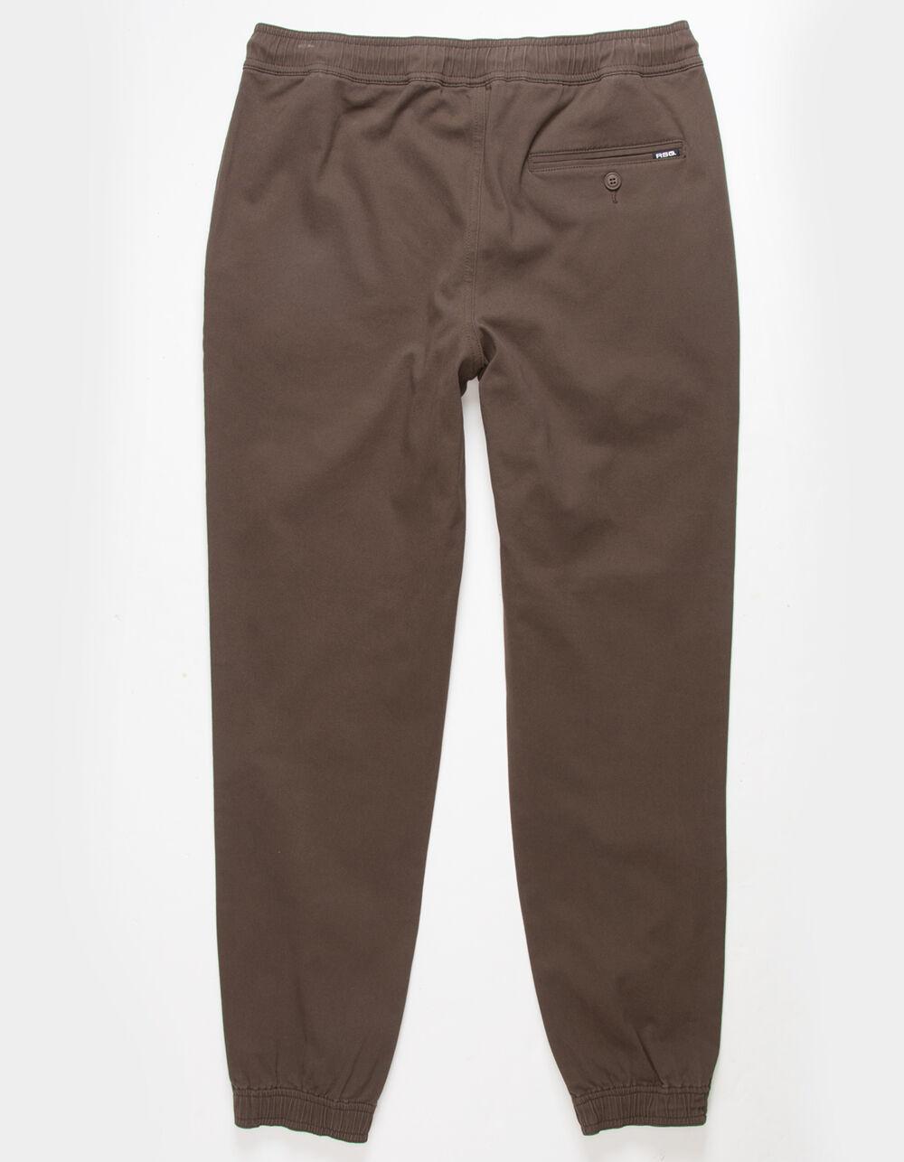RSQ Mens Twill Jogger Pants - DARK BROWN Product Image