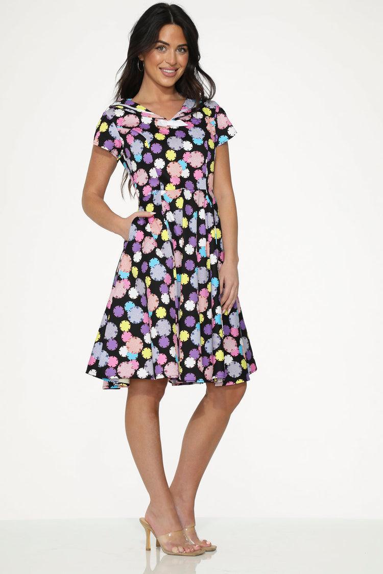 Black & Purple Swing Dress Product Image