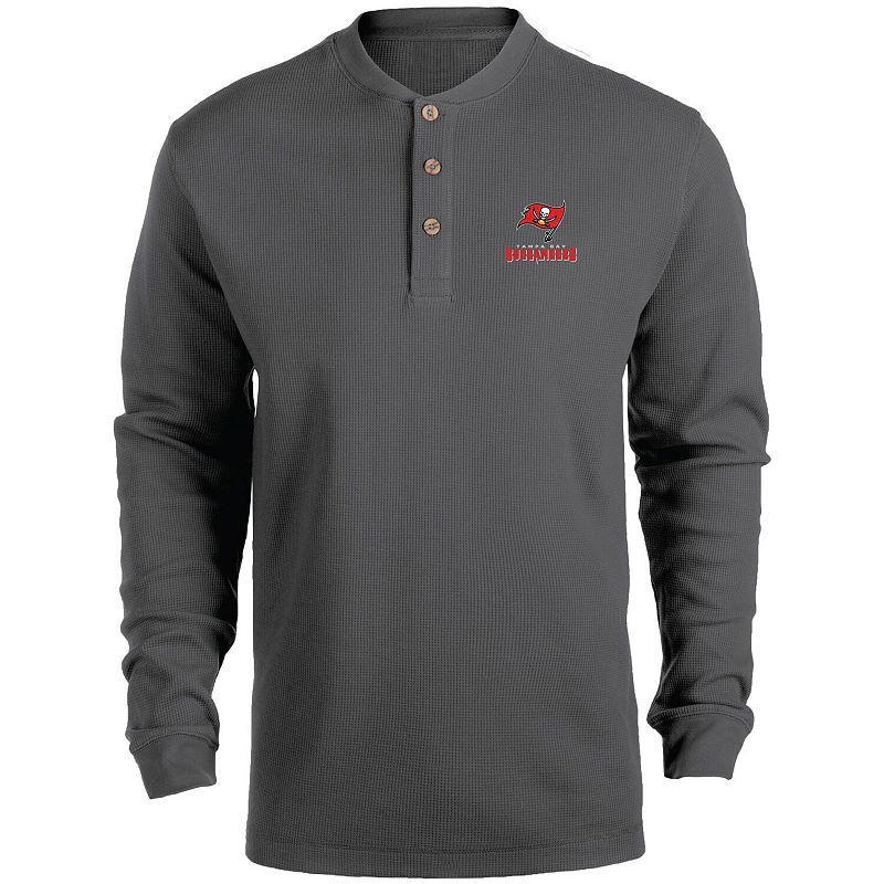 Mens Heathered Gray Tampa Bay Buccaneers Maverick Thermal Henley Long Sleeve T-Shirt Product Image