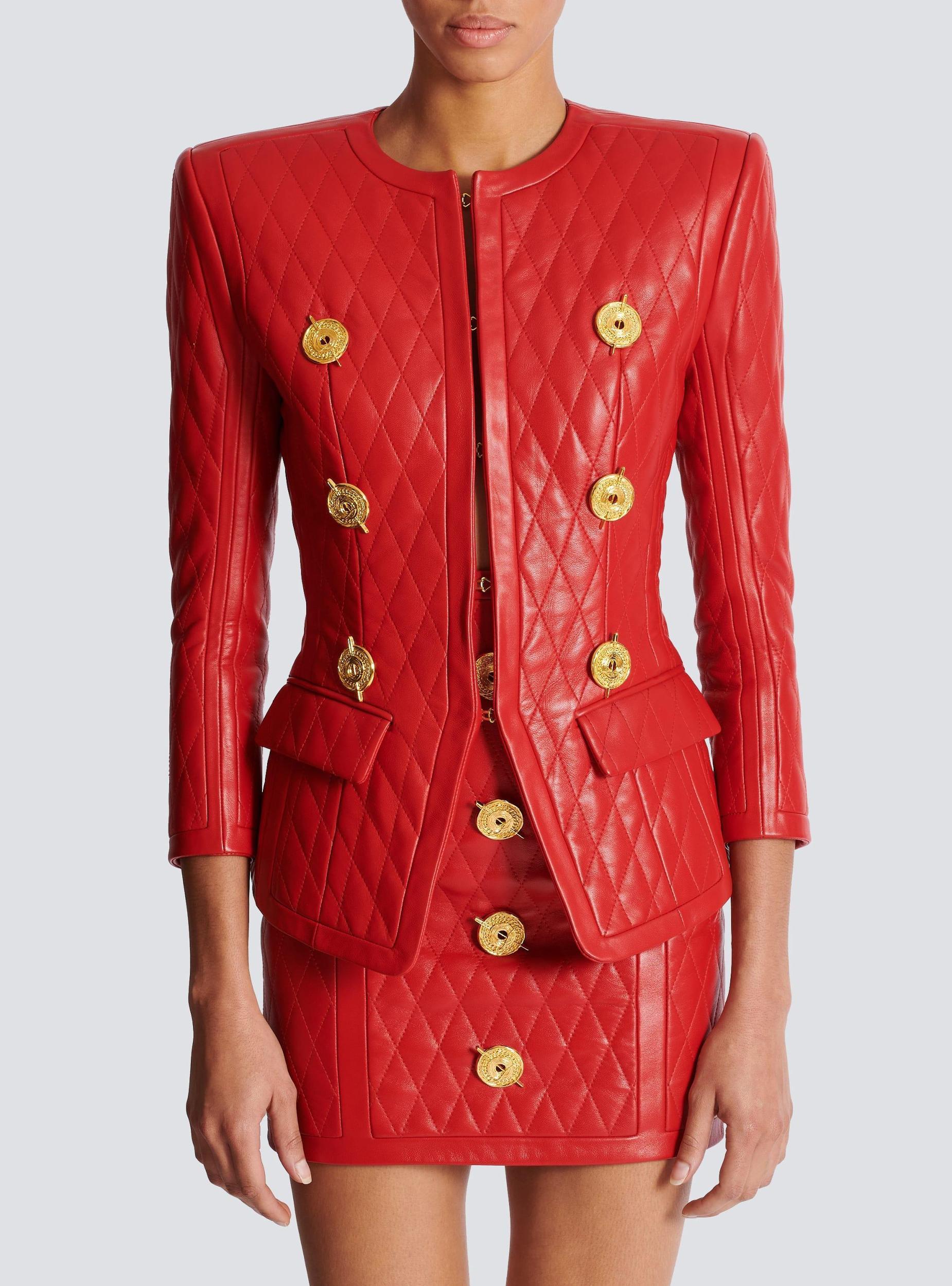 Quilted lambskin edge-to-edge jacket Product Image