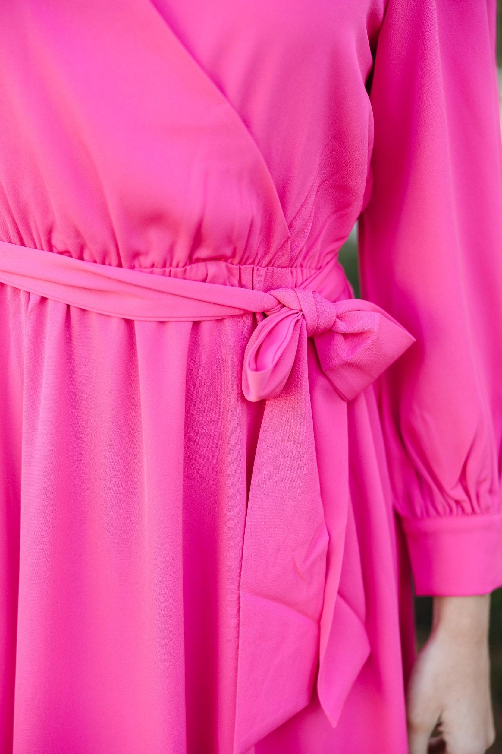 All About You Fuchsia Pink Midi Dress Female Product Image