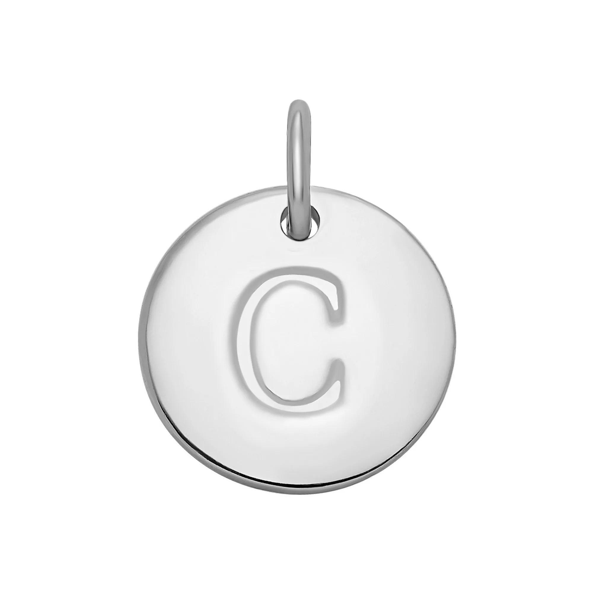 PRIMROSE Sterling Silver Letter Disc Charm, Women's, Sterling Silver N Product Image