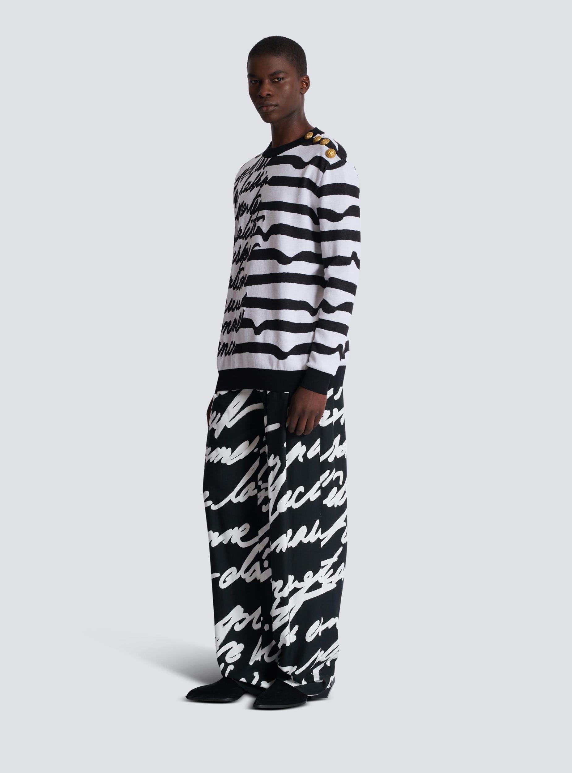 Striped "Love Letter" knit jumper Product Image