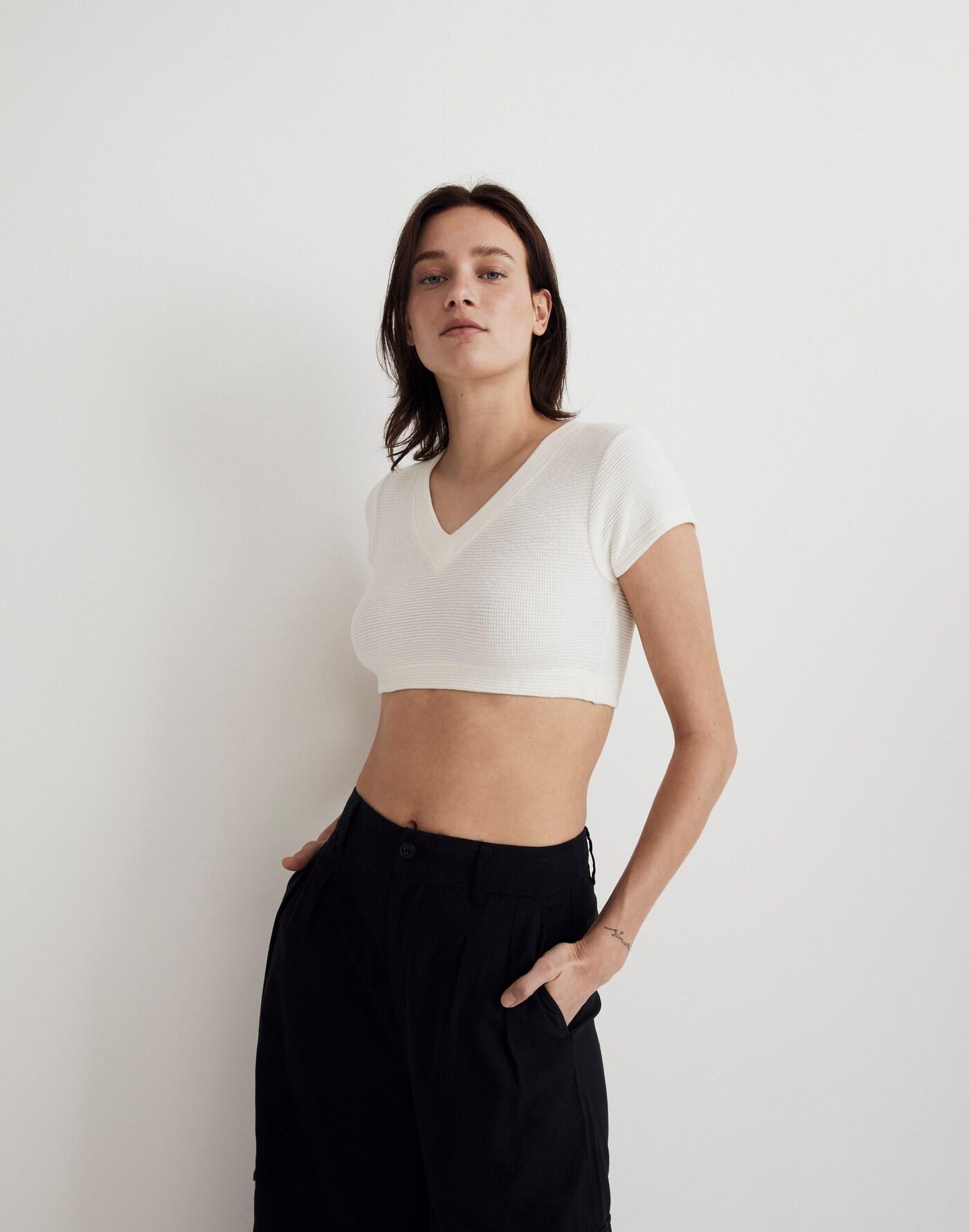 V-Neck Crop Tee Product Image