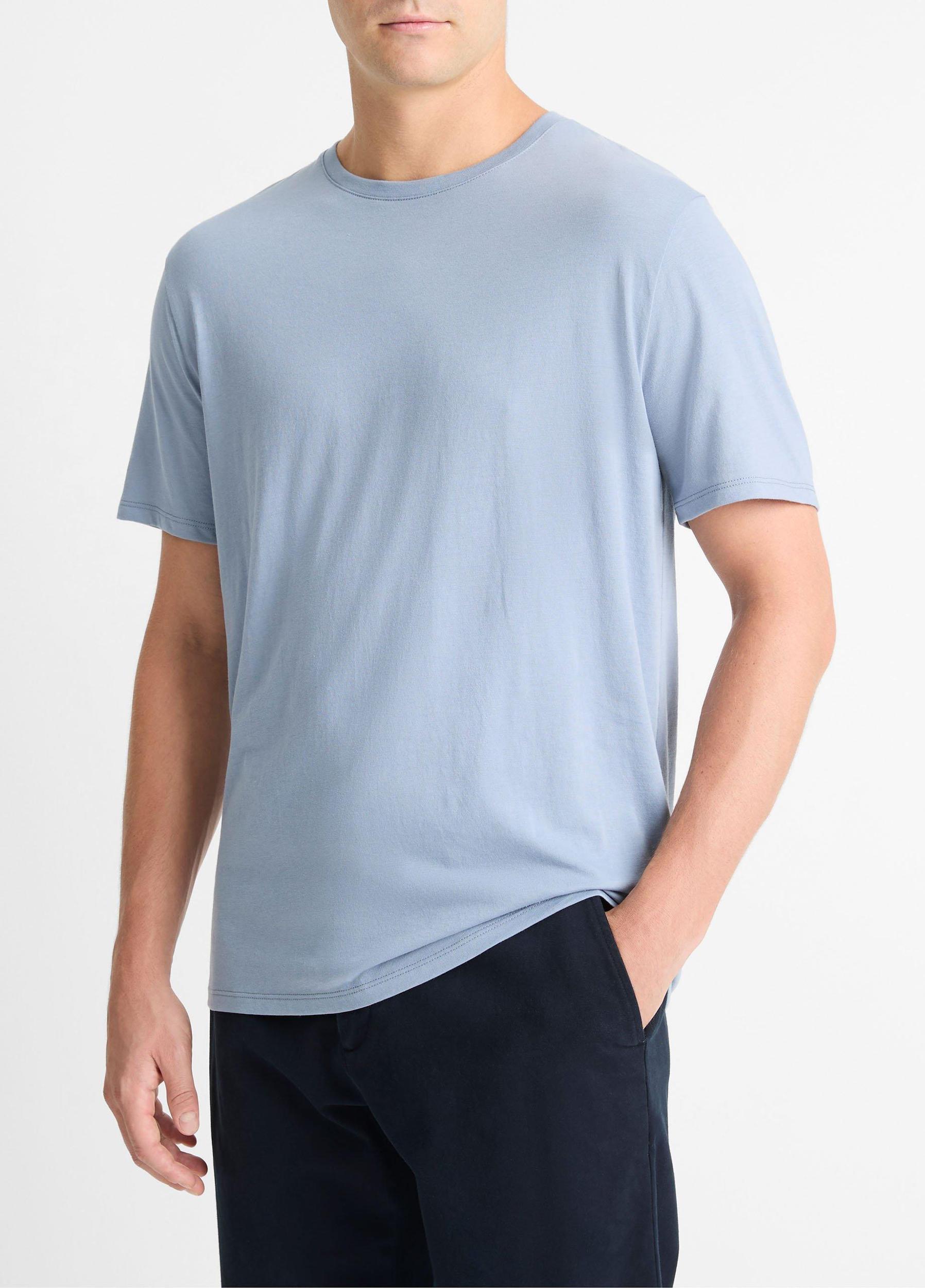 Mens Pima Cotton Crew Neck T-Shirt, Blue Hour, Size S Vince Product Image
