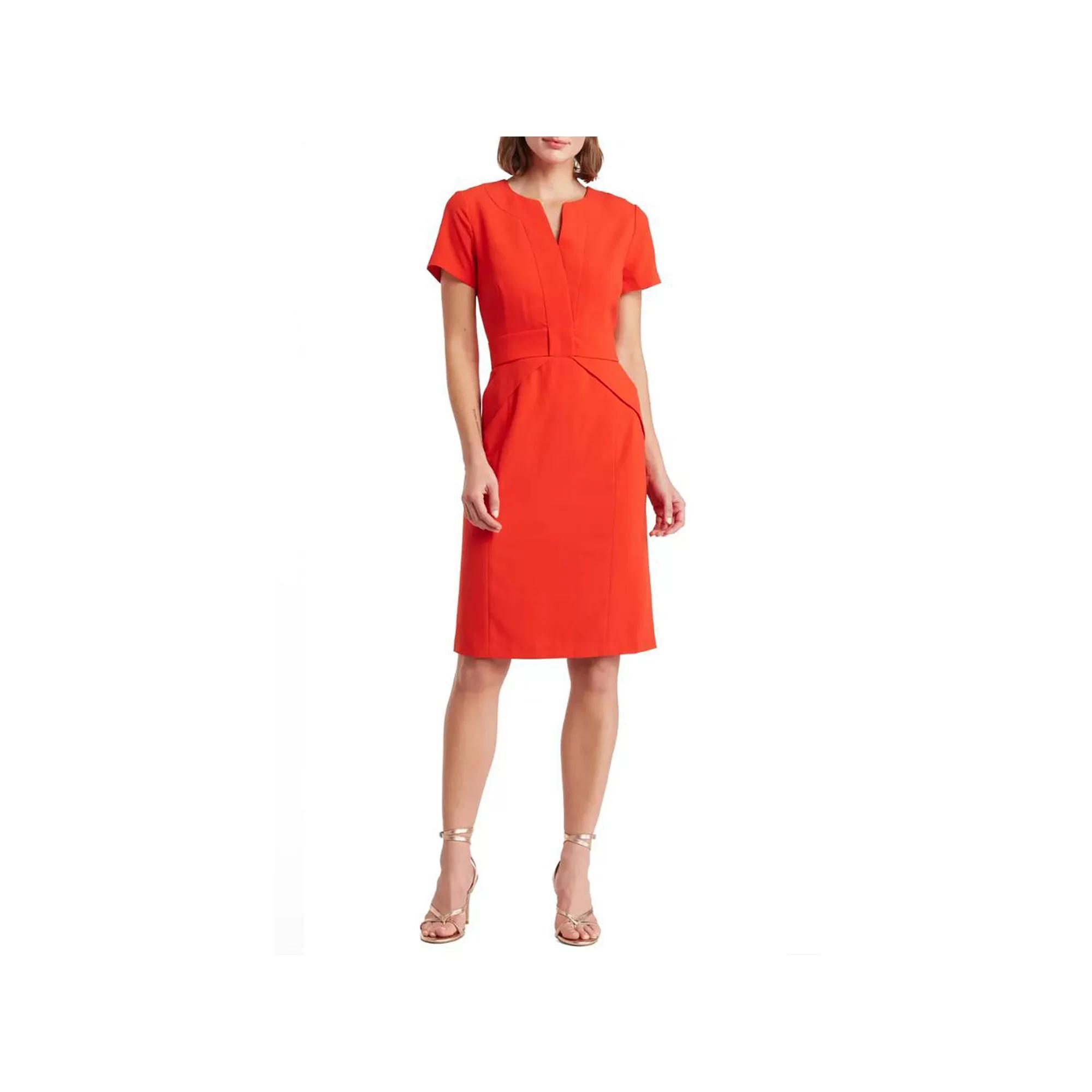 Women's Focus By Shani Crepe Sheath Dress with Bow Detail, Size: 12, Black Product Image
