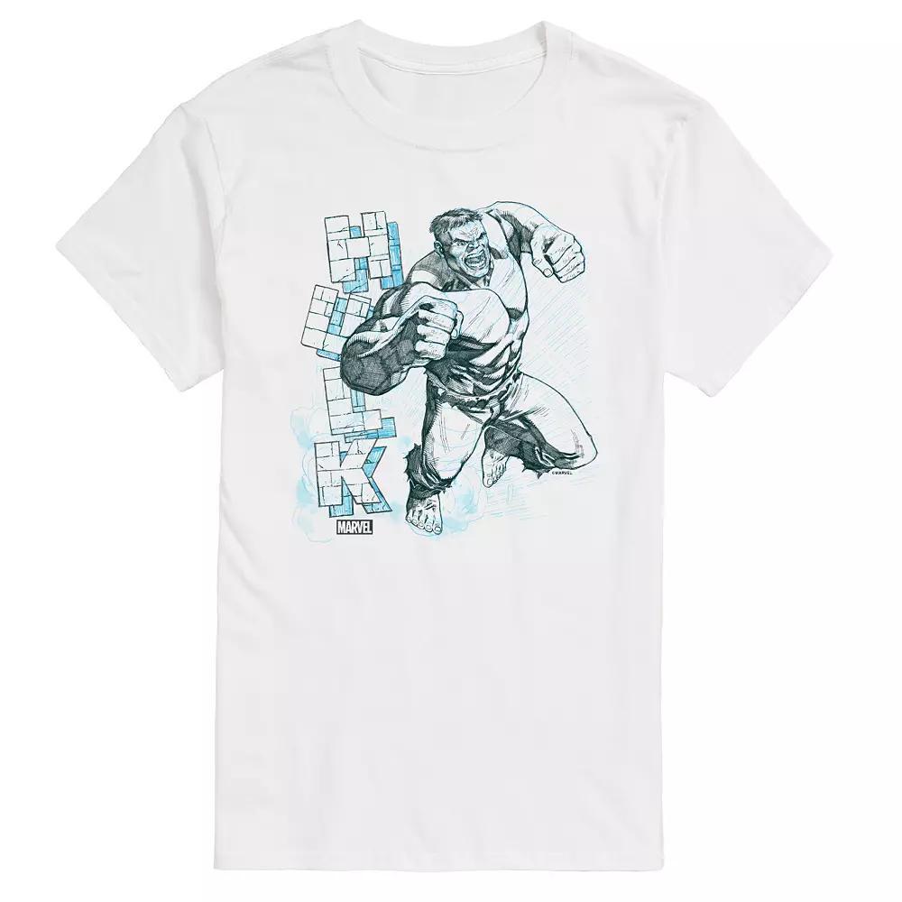 Big & Tall Marvel Hulk Block Sketch Graphic Tee, Mens Product Image